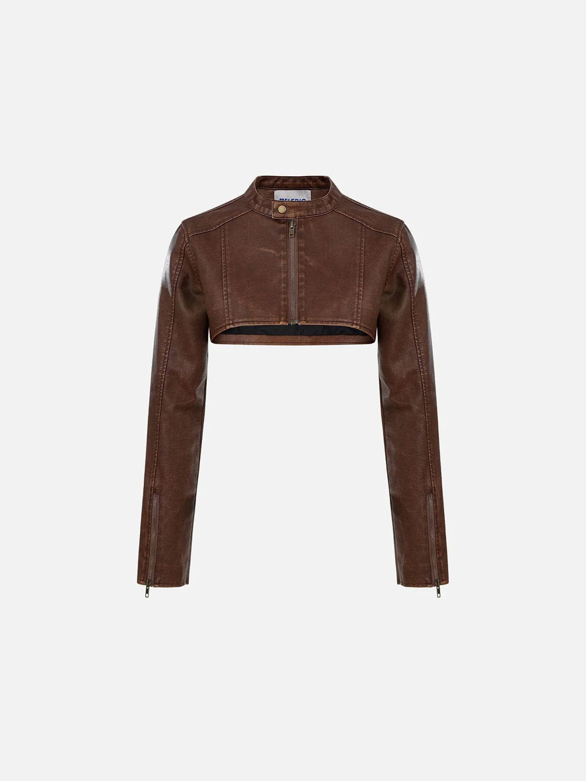 Aelfric Eden Cropped Faux Leather Jacket