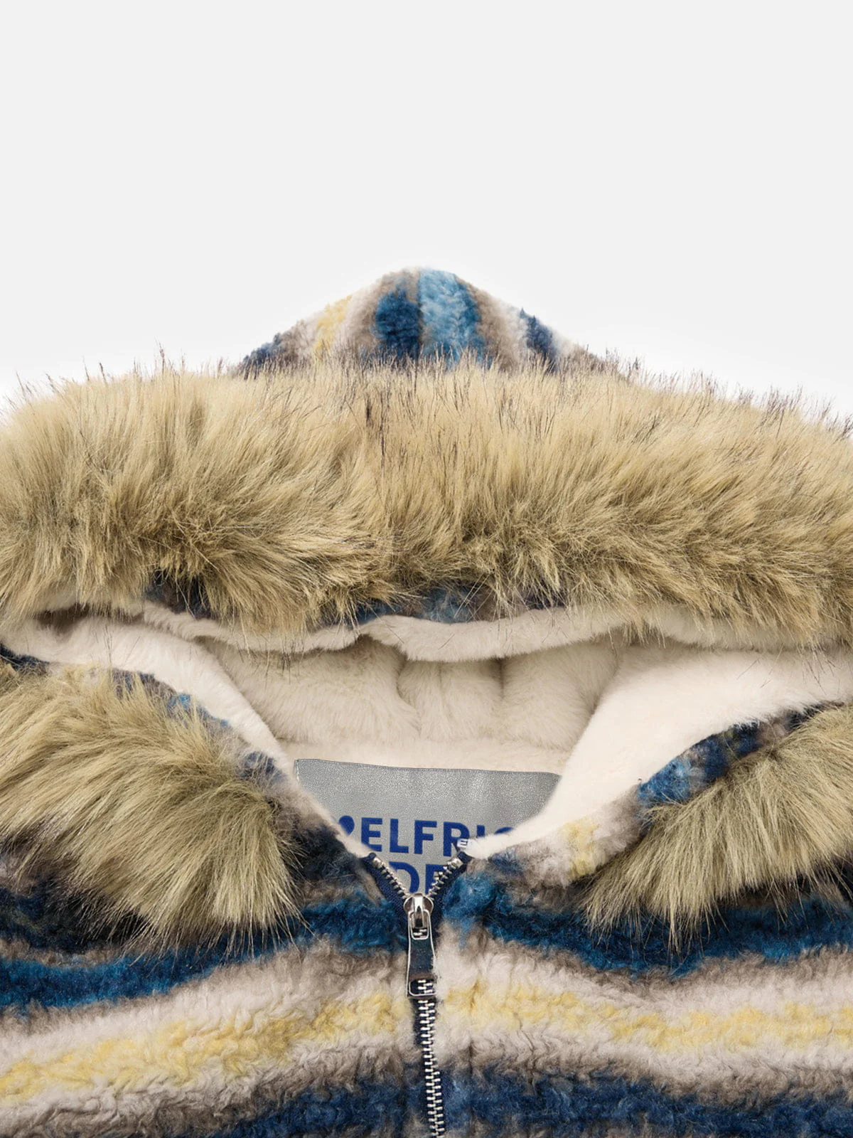 Aelfric Eden Stripe Faux Fur Hooded Coat