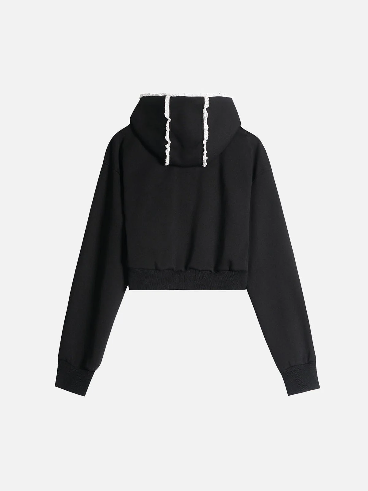 Aelfric Eden Ruffle Trim Cropped Zip Up Hoodie