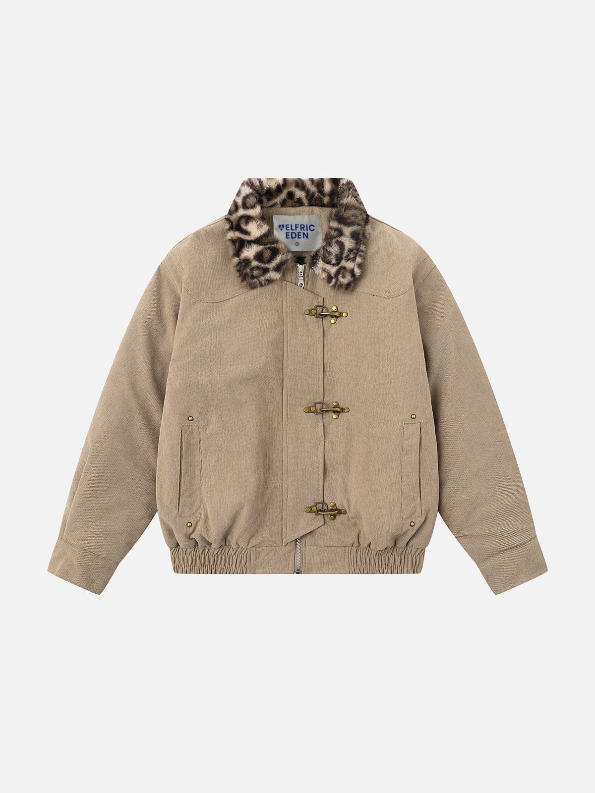 Aelfric Eden Leopard Collar Metal Toggle Coat