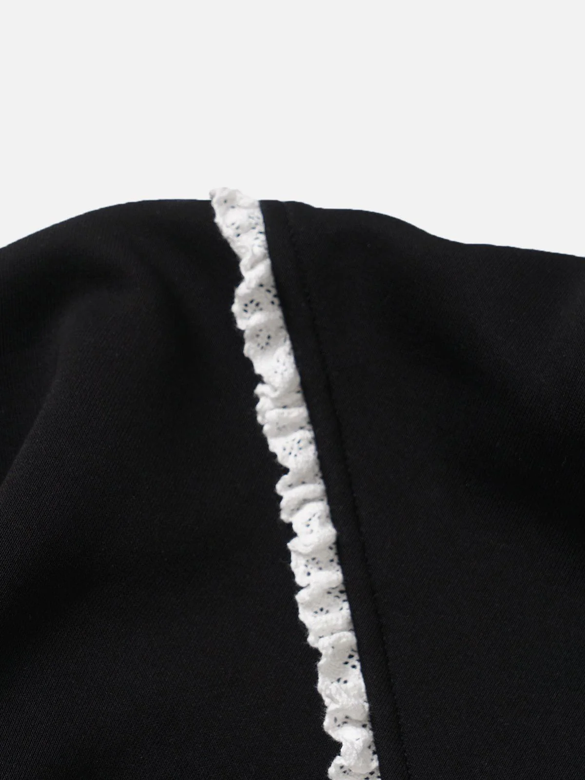 Aelfric Eden Ruffle Trim Cropped Zip Up Hoodie
