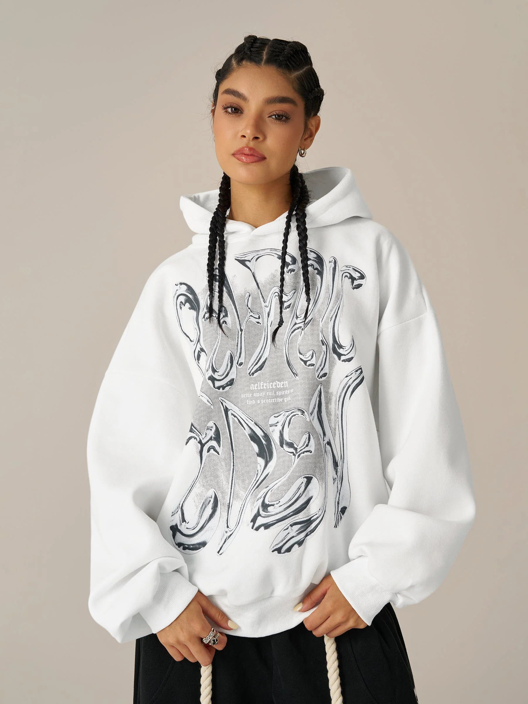 Aelfric Eden Futuristic Liquid Metal Hoodie