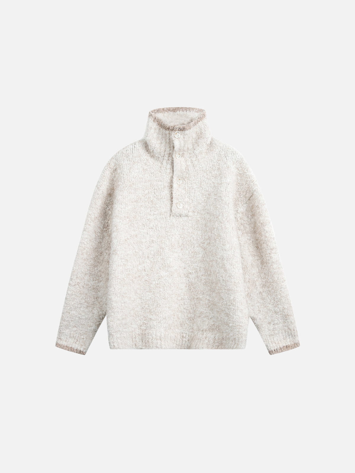 Aelfric Eden High-Neck Henley Fleece Sweater