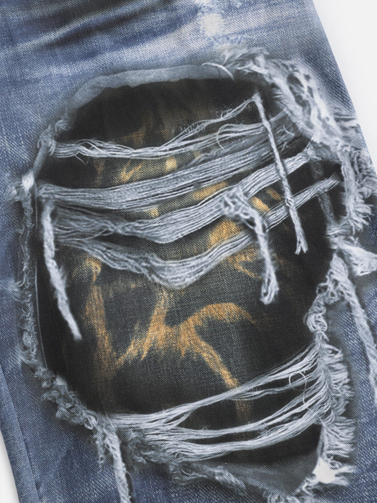 Aelfric Eden Leopard Destroyed Super Baggy Jeans