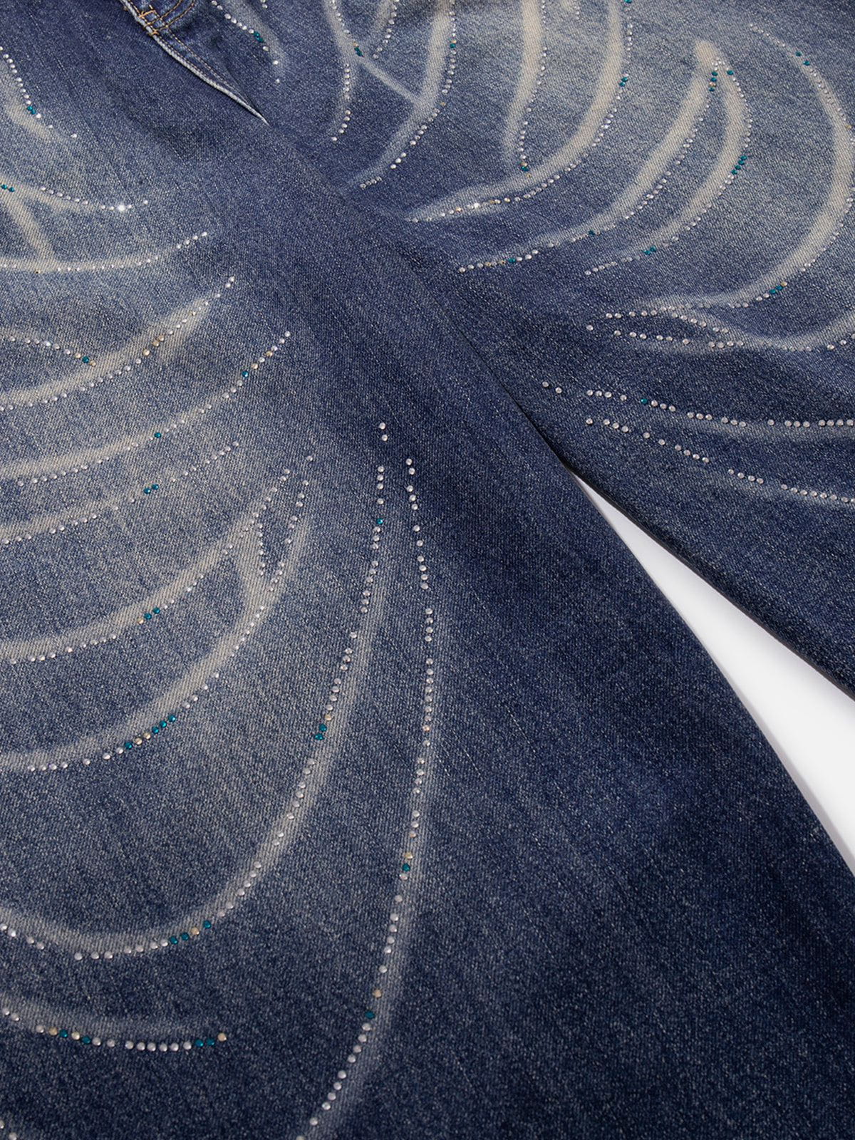 Aelfric Eden Rhinestone Whiskering Baggy Jeans