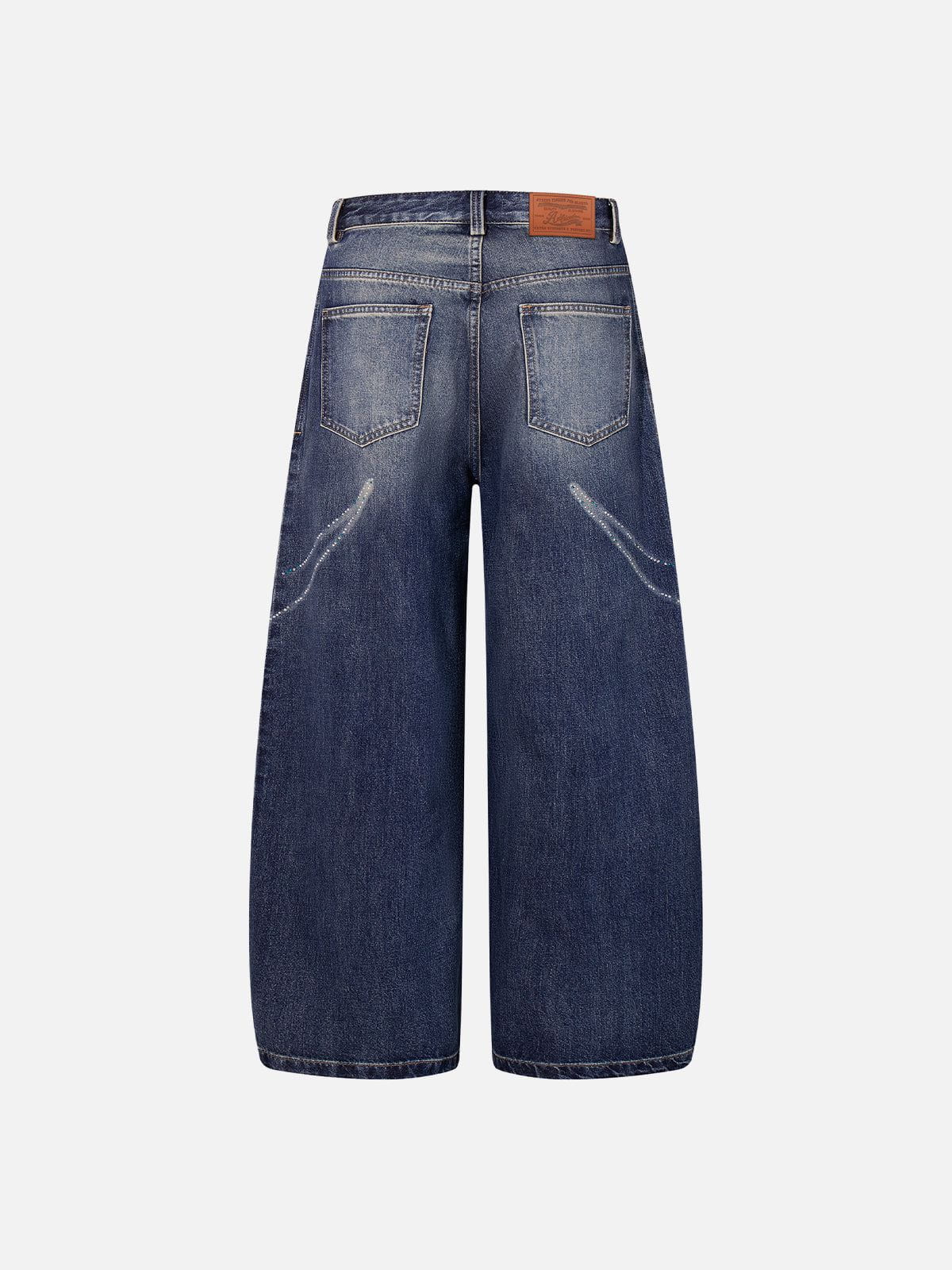 Aelfric Eden Rhinestone Whiskering Baggy Jeans
