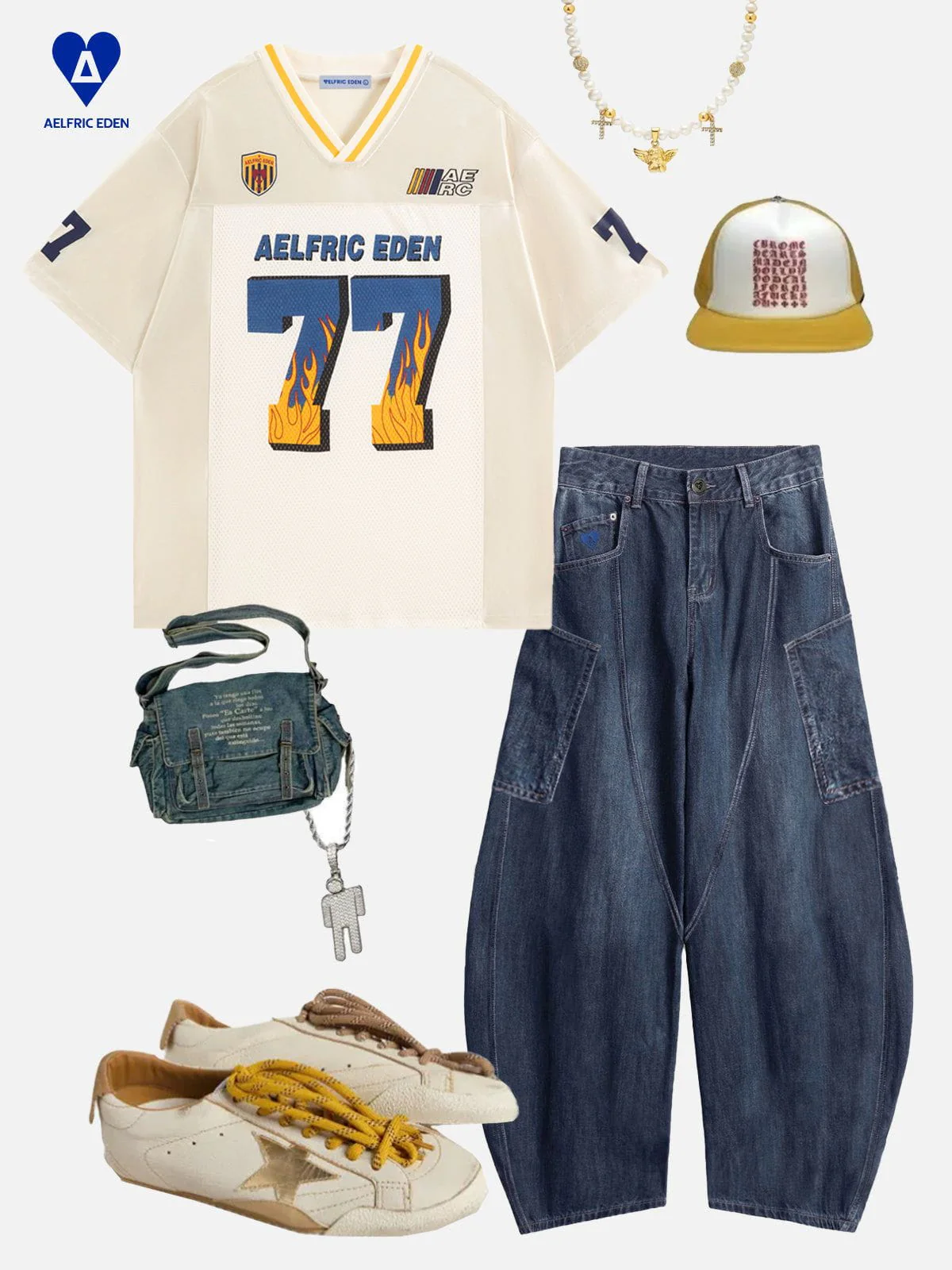 Aelfric Eden Mesh Flame 77 V-Neck Football Jersey