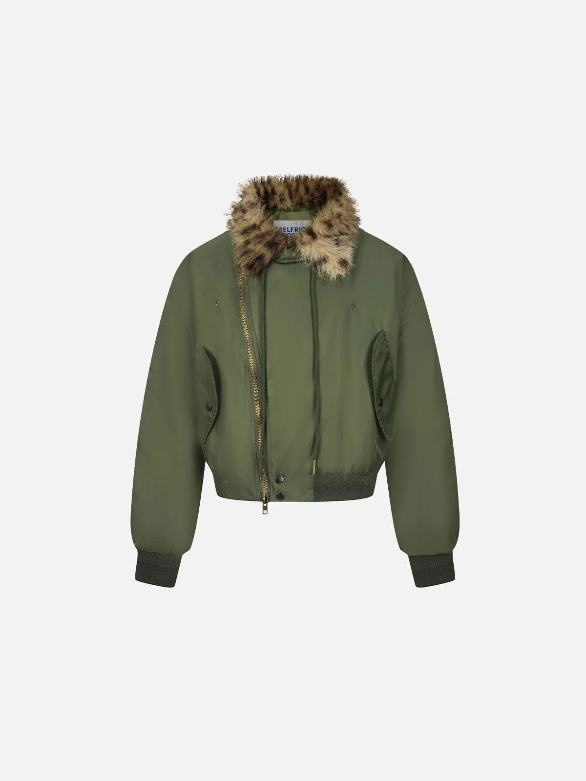 Aelfric Eden Leopard Faux Fur Collar Coat