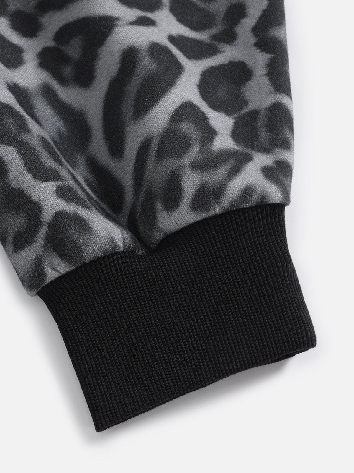 Aelfric Eden Leopard Graffiti Boxy Zip Up Hoodie