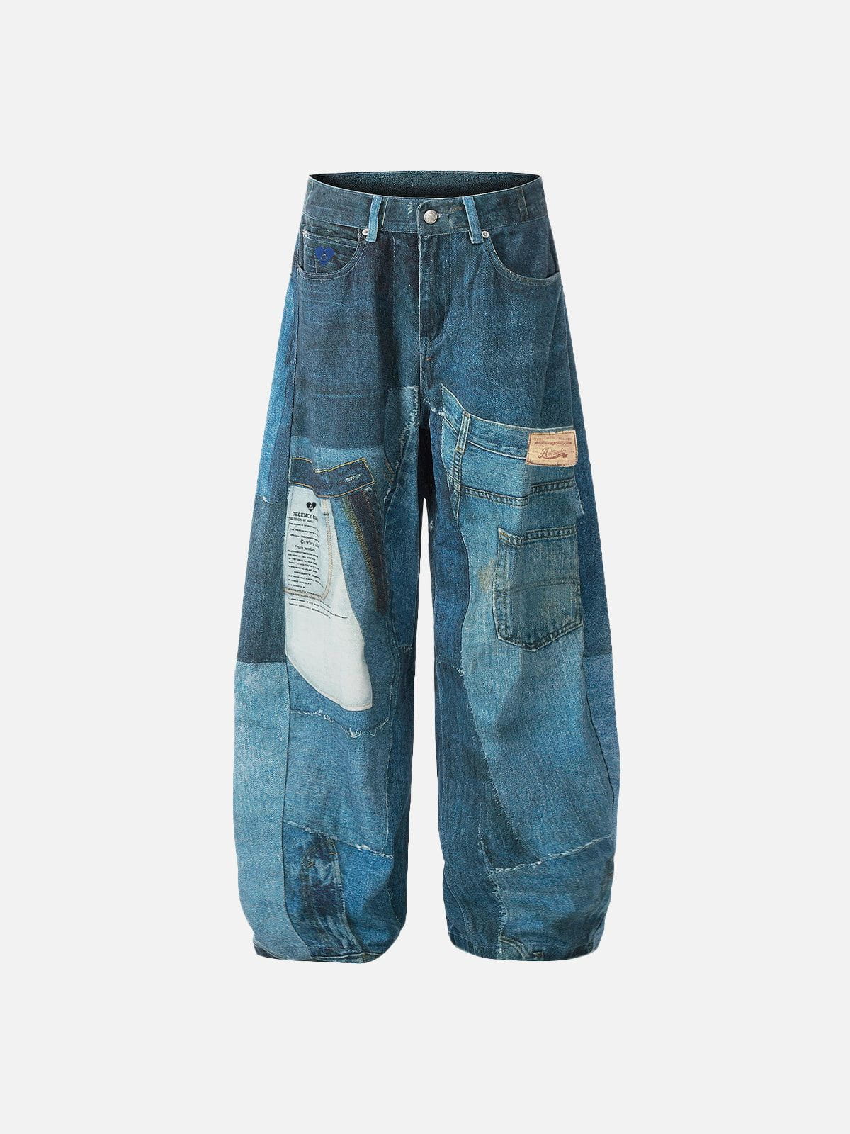 Aelfric Eden Illusion Denim Graphic Baggy Barrel Jeans