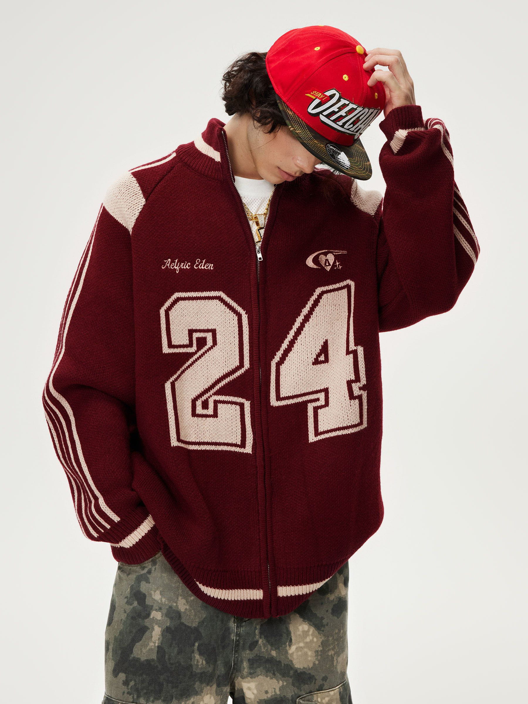 Aelfric Eden 24 Jacquard Zip Up Cardigan