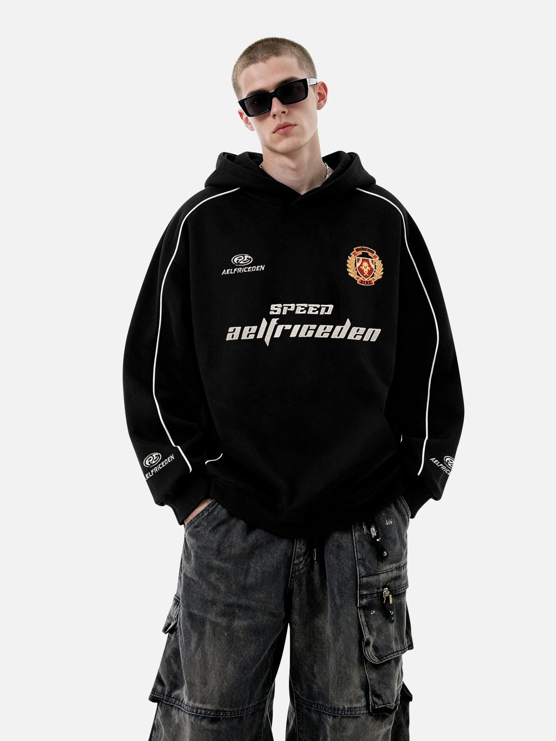 Aelfric Eden Oversized Applique 77 Pullover Hoodie