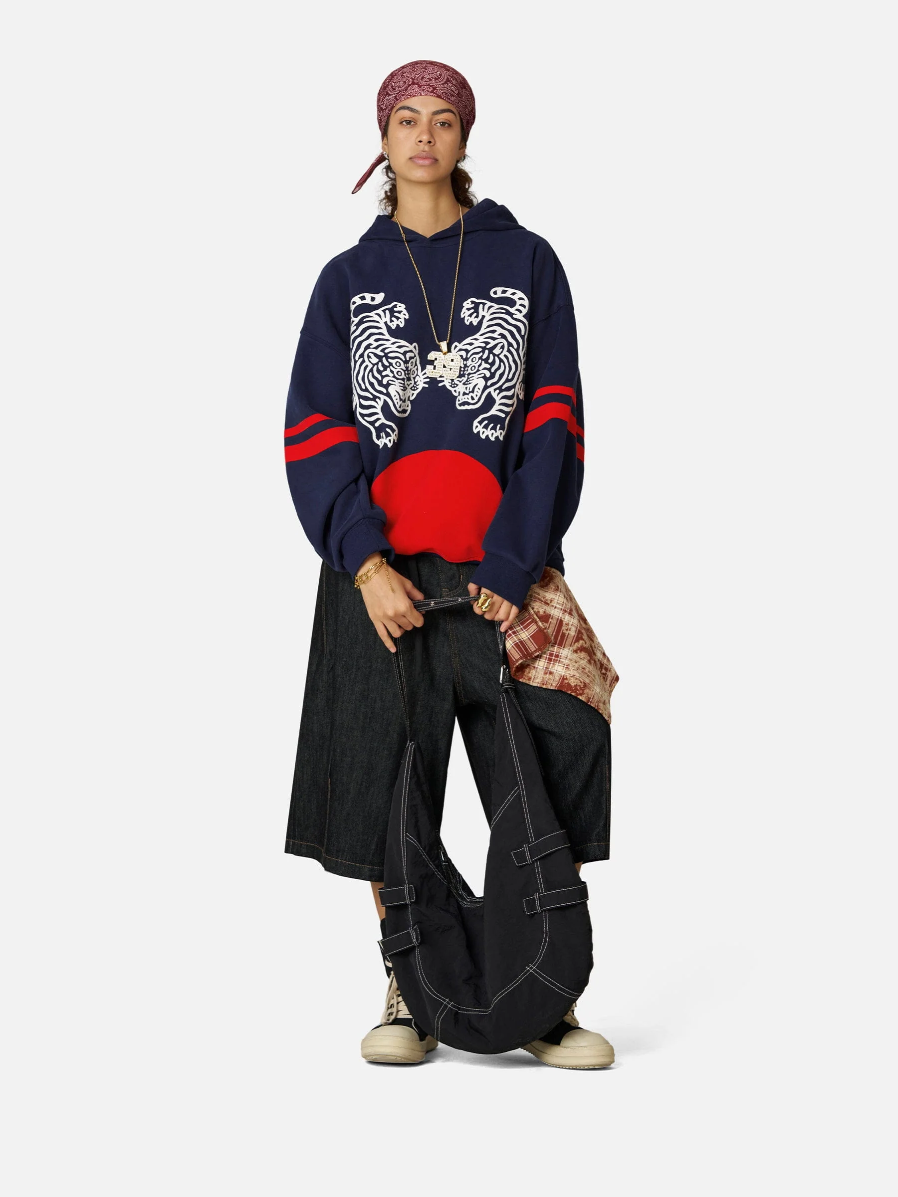 Aelfric Eden Oversized  Embroidery Tiger Hoodie