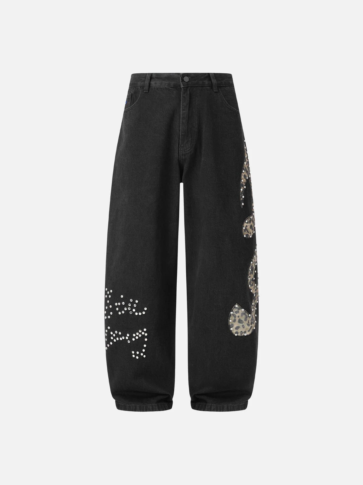Aelfric Eden Leopard Rhinestone Baggy Jeans