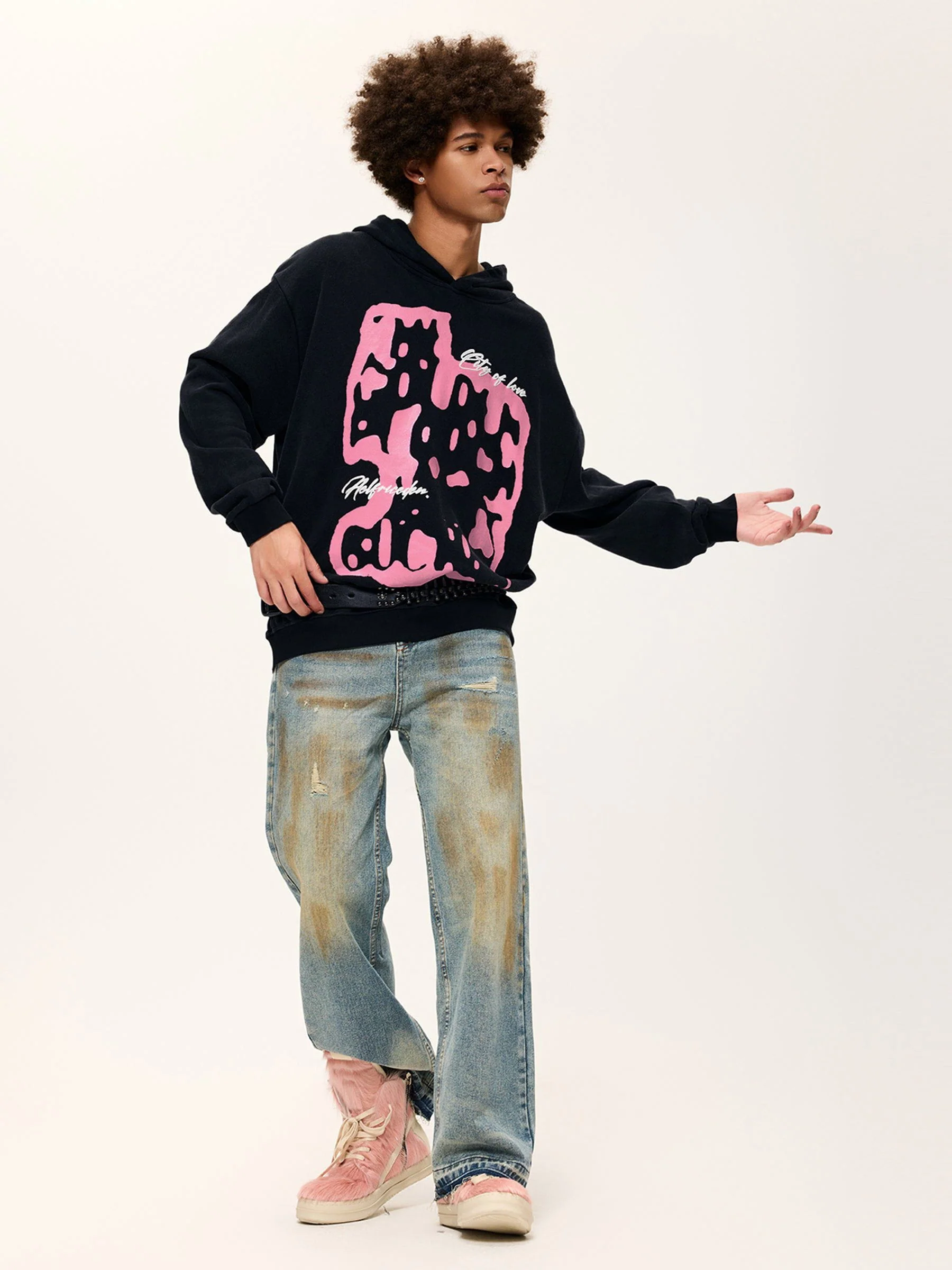 Aelfric Eden Oversized Abstraction Graphic Hoodie