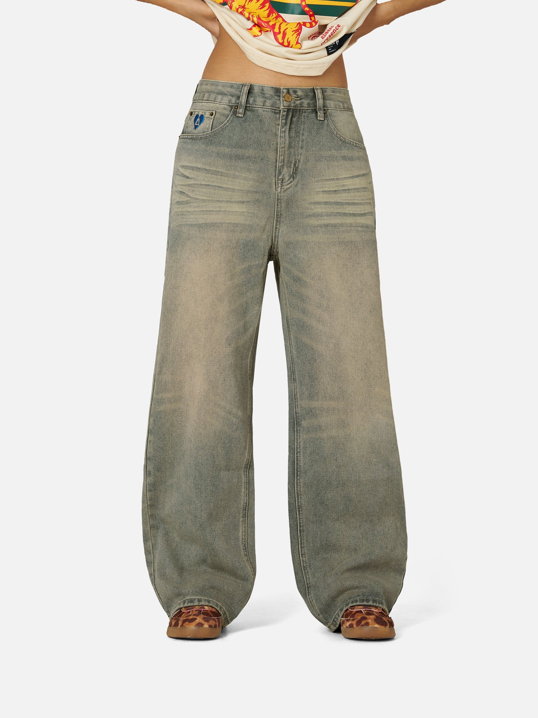 Aelfric Eden Baggy Mud Dyeing Jeans