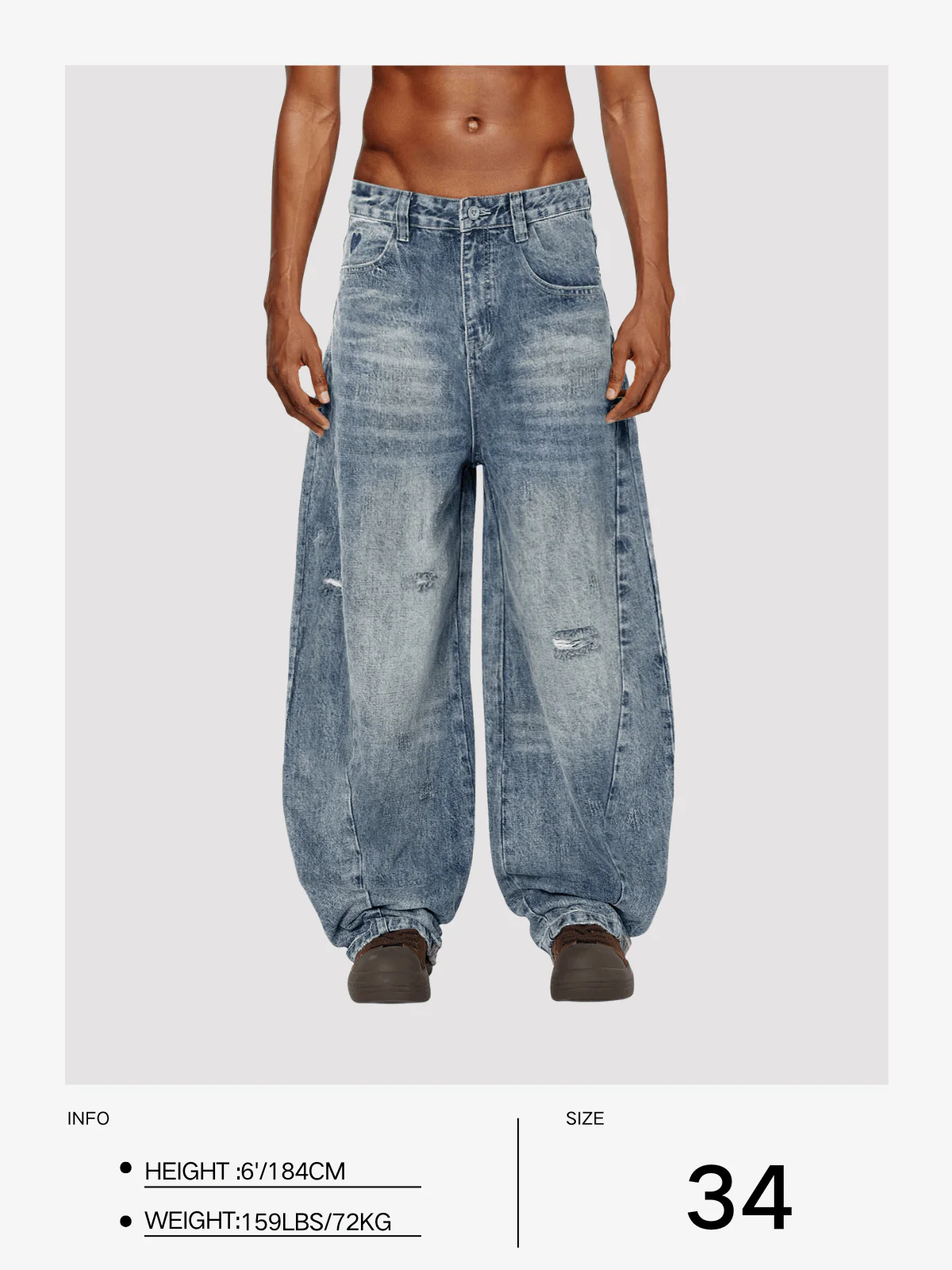 Aelfric Eden Baggy Ripped Jeans