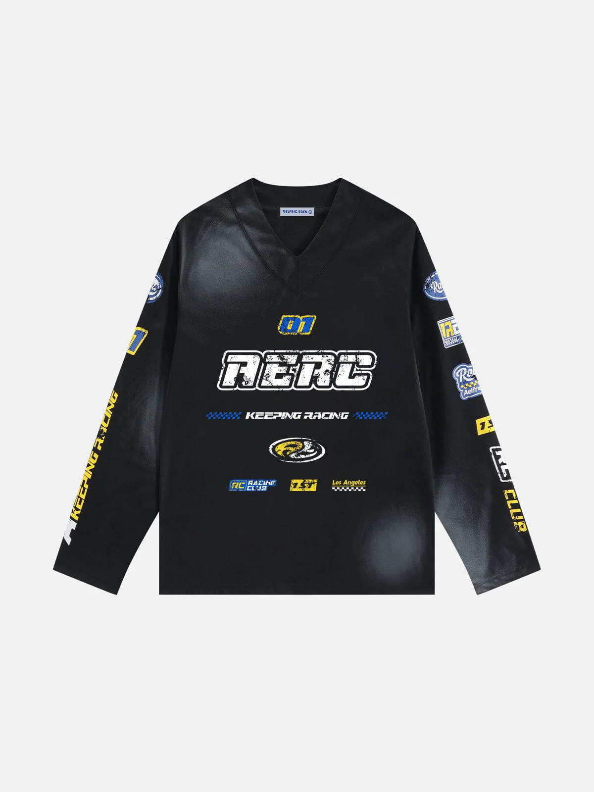 Aelfric Eden Racing Logo Patches Print Long Sleeve Tee