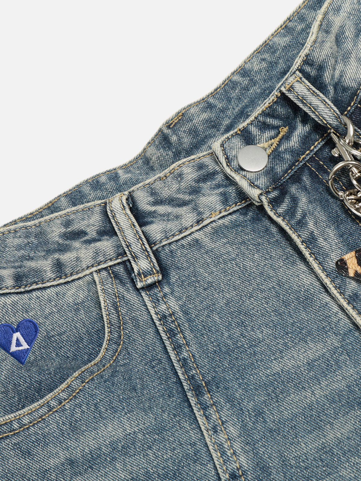 Aelfric Eden Leopard Patchwork Baggy Jeans