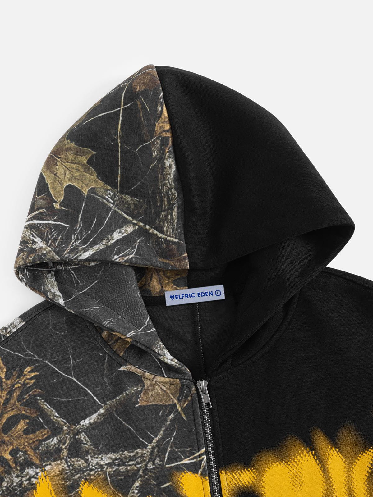Aelfric Eden Leaf CAMO Graffiti Patchwork Zip Up Hoodie