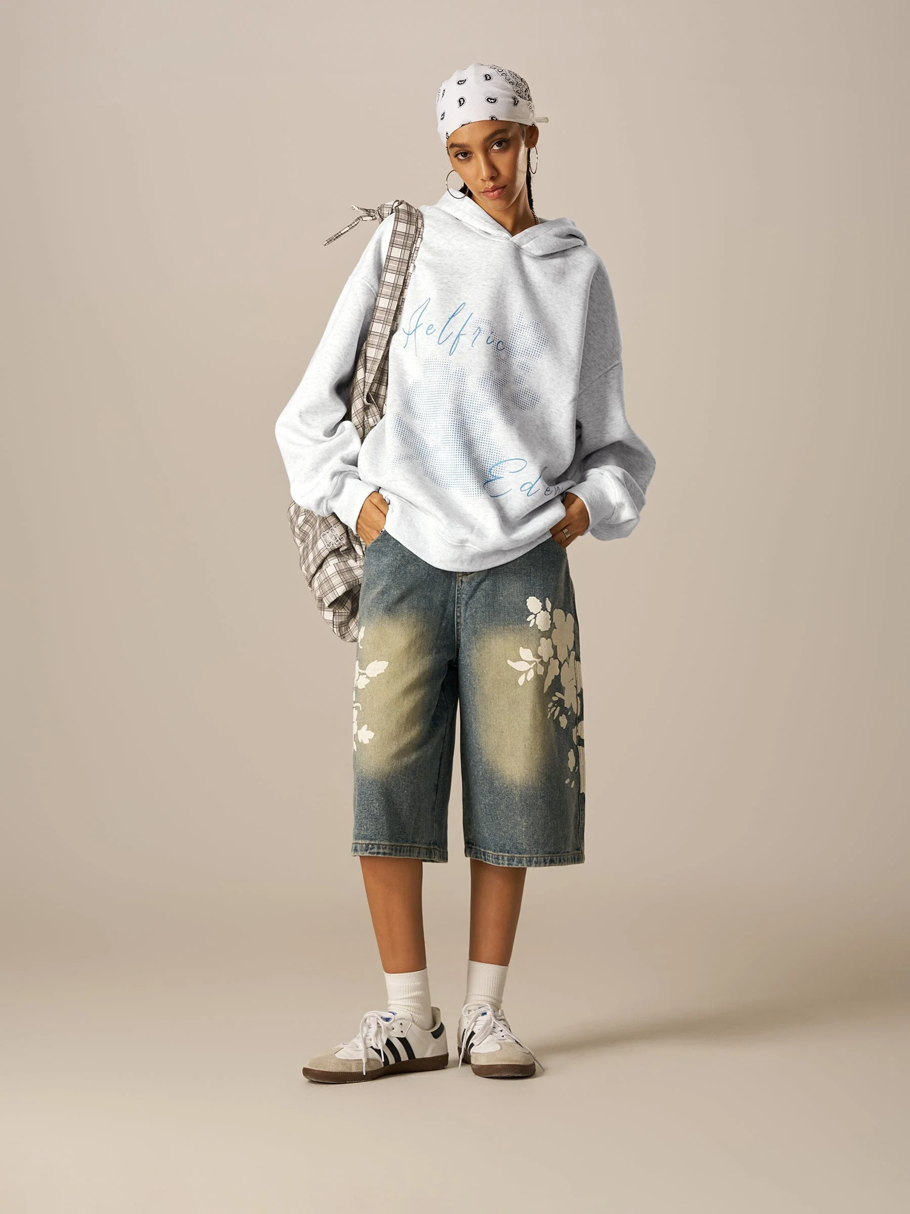 Aelfric Eden Oversized Flower Pattern Hoodie