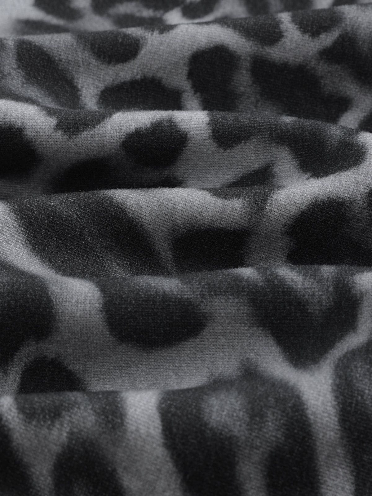 Aelfric Eden Leopard Graffiti Boxy Zip Up Hoodie