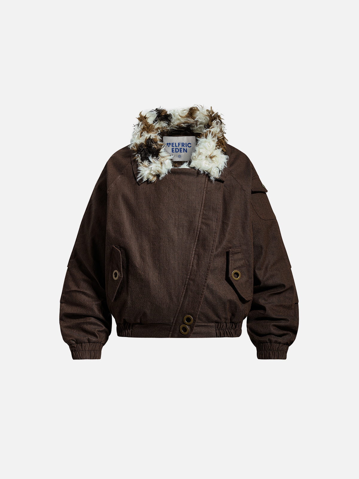 Aelfric Eden Asymmetric Faux Fur Collar Coat