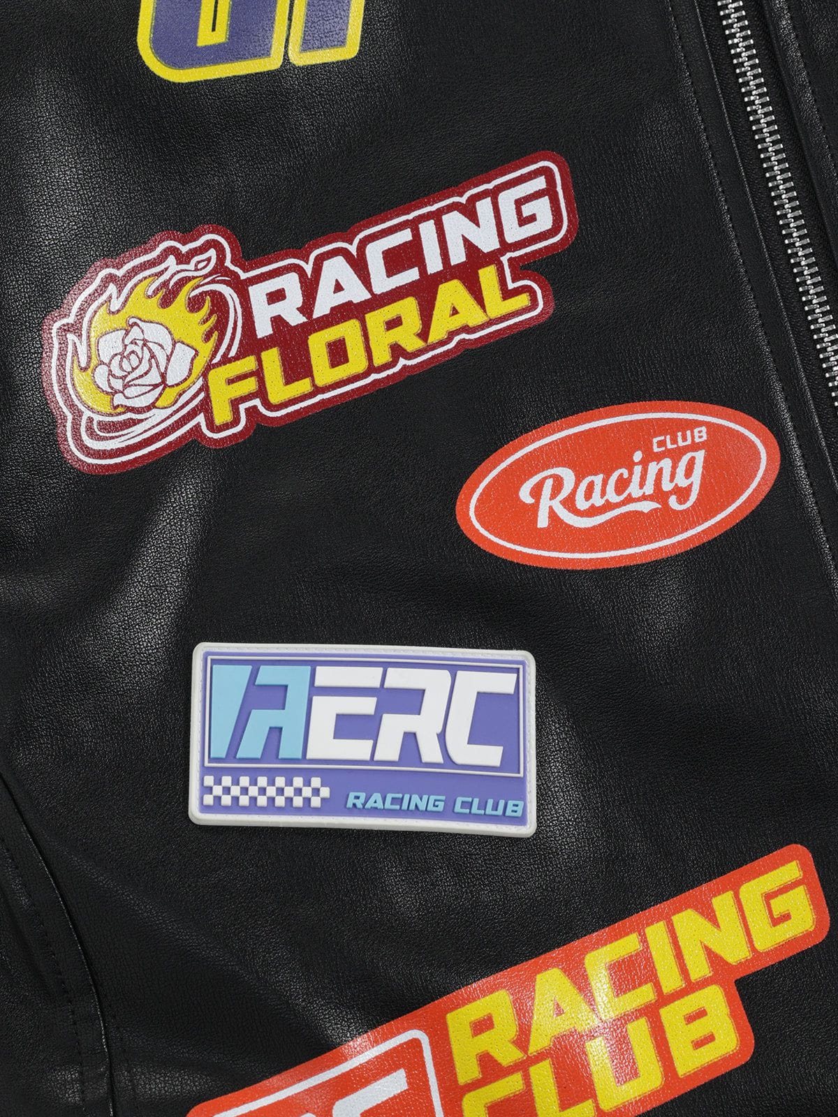 [Pre-Order] Aelfric Eden Racing Logo Patches Faux Leather Jacket