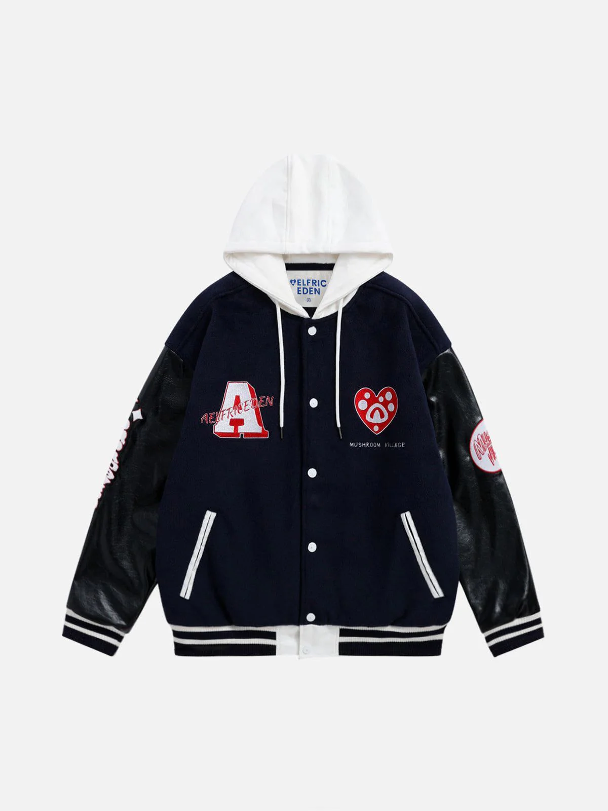 Aelfric Eden Color Block Hodded Varsity Jacket