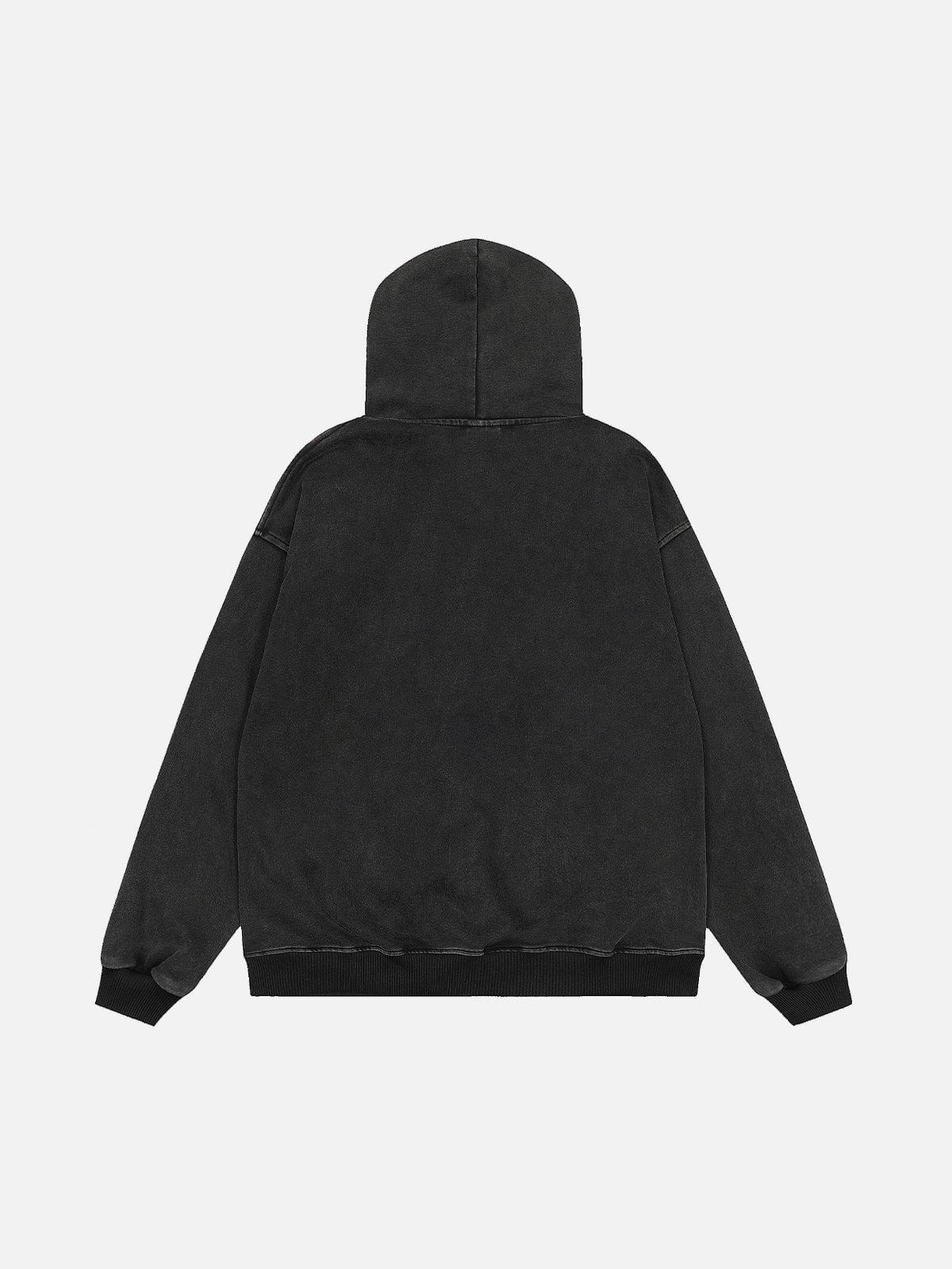 Aelfric Eden Chain Print Faux Fur Collar Zip Up Hoodie