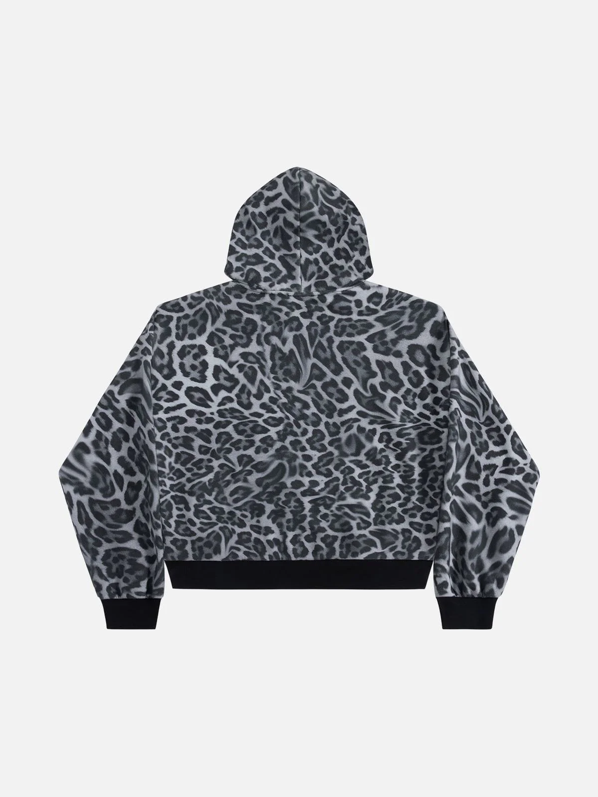 Aelfric Eden Leopard Graffiti Boxy Zip Up Hoodie