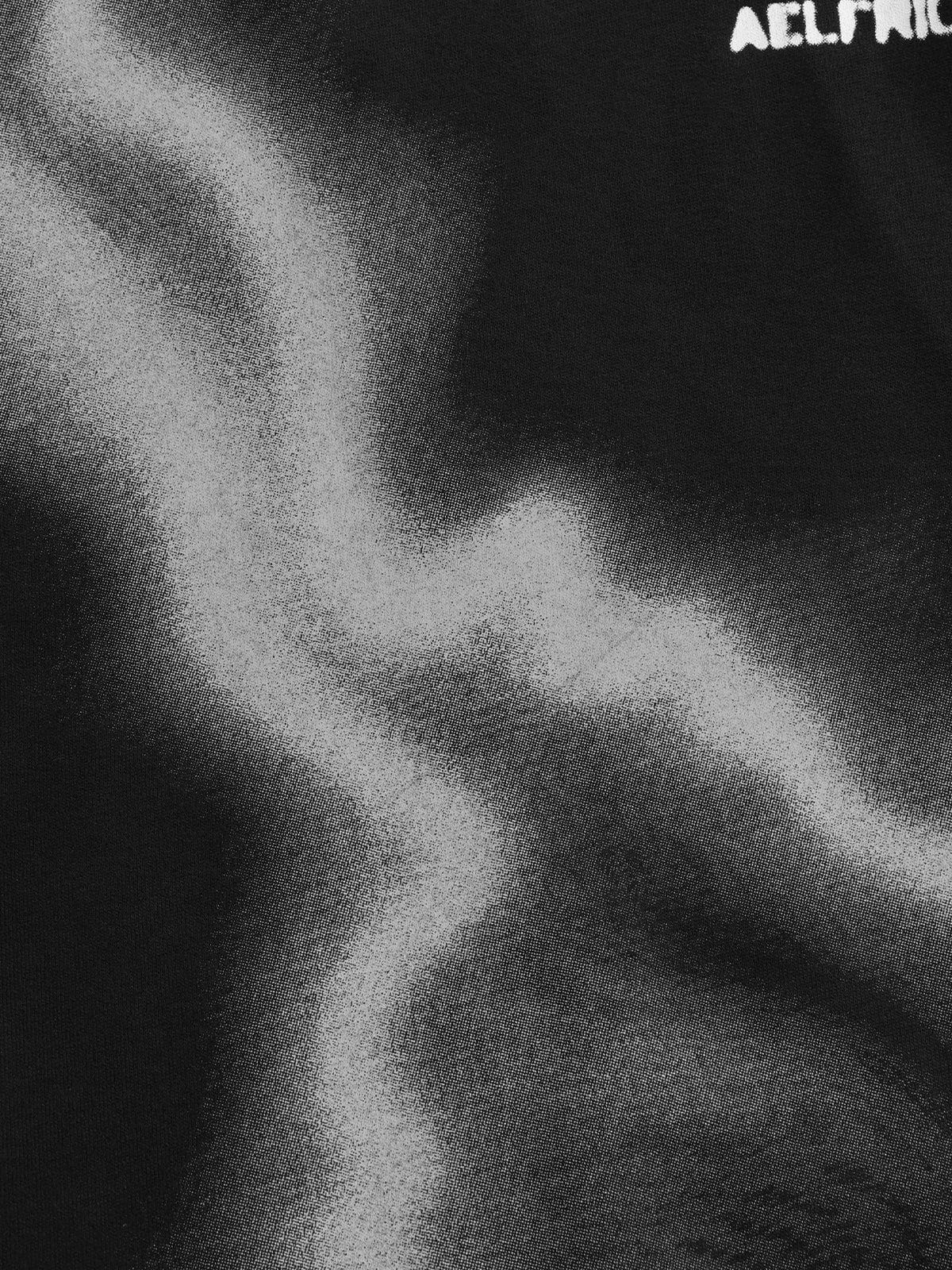 Aelfric Eden Oversized Thermal Imaging Blurring Print Pullover Hoodie