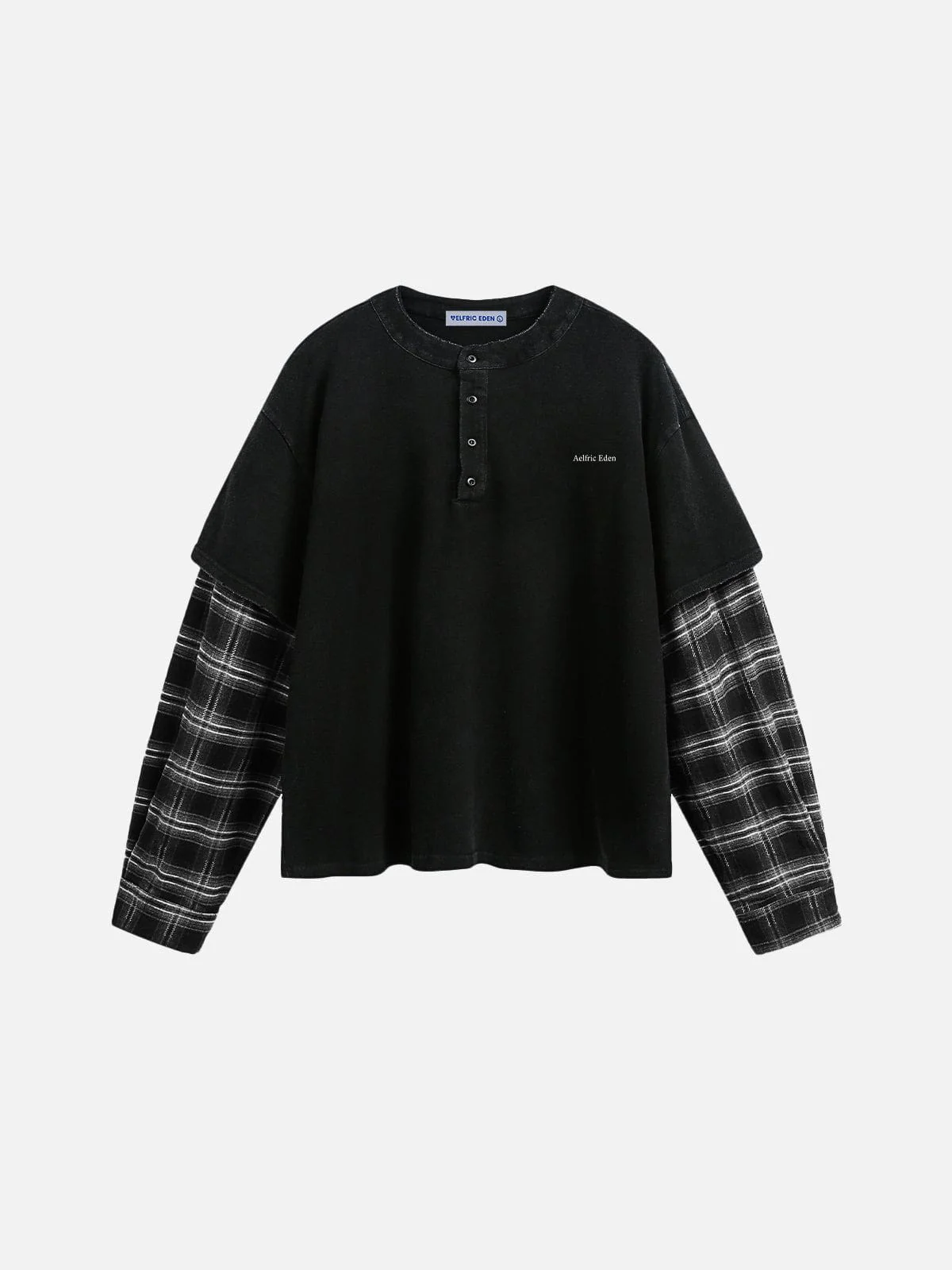 Aelfric Eden Plaid Layered Long Sleeve Tee