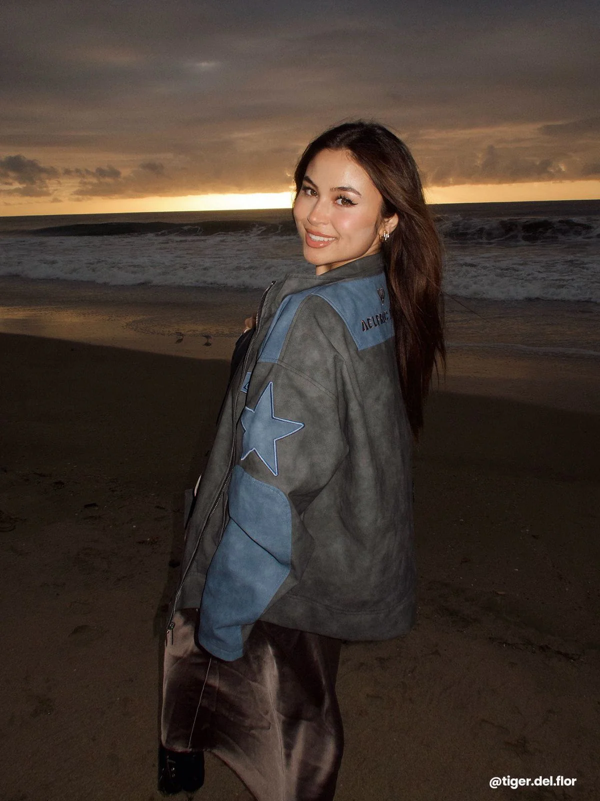 Aelfric Eden Star Graphic Cropped Racing Jacket