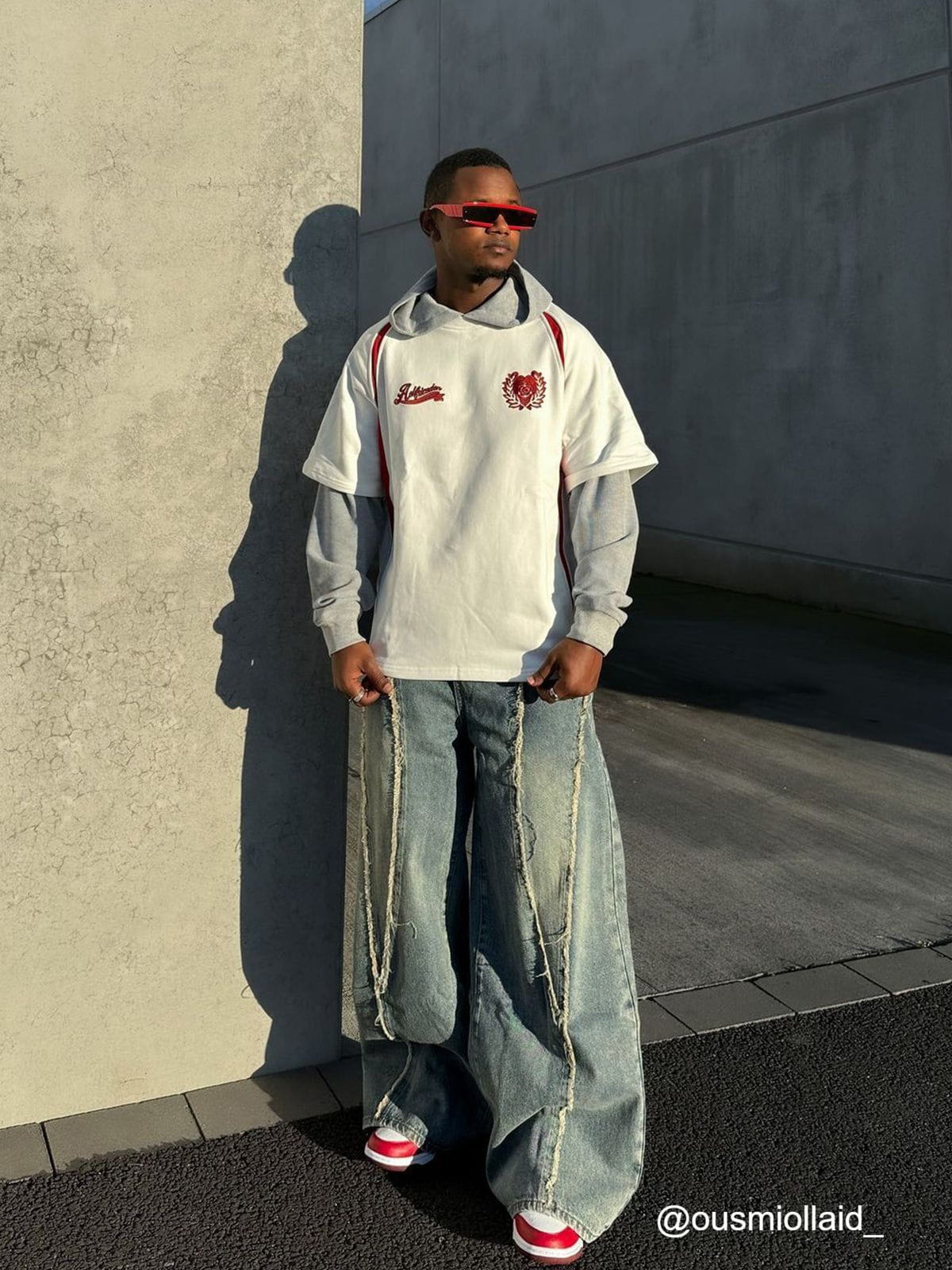 Aelfric Eden Patchwork Layered Pullover Hoodie