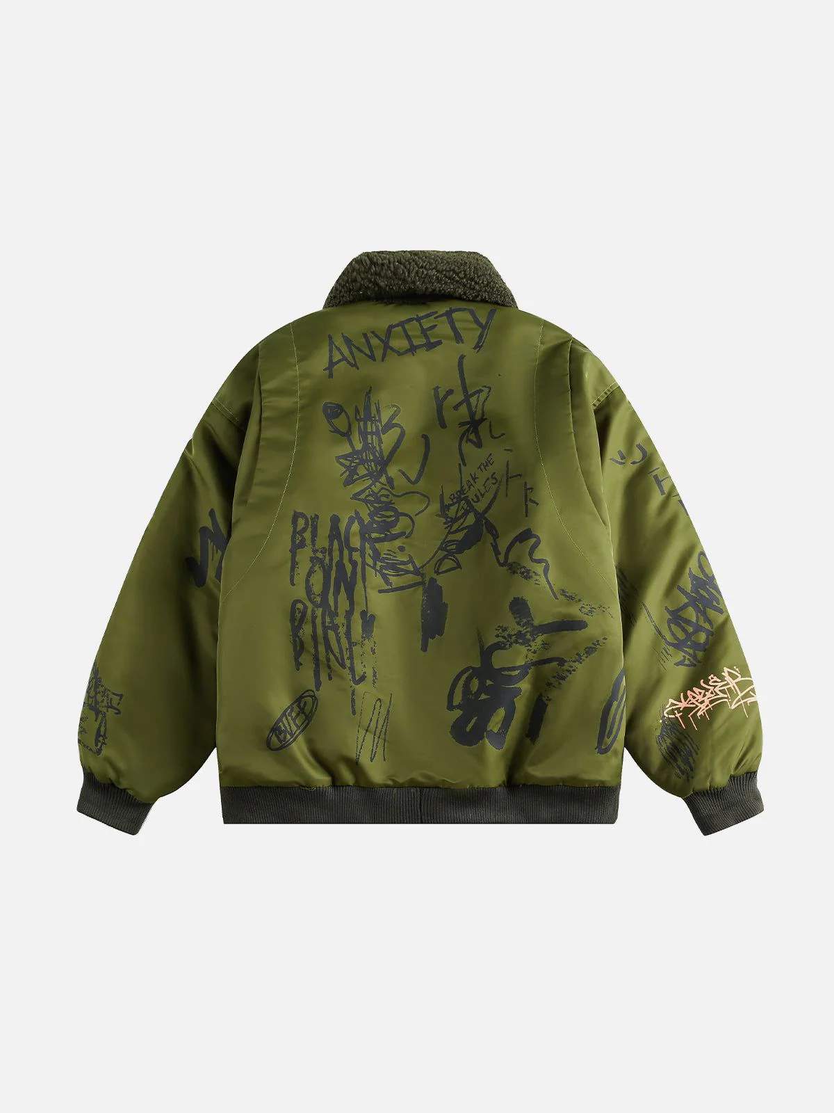 Aelfric Eden Graffiti Sherpa Collar Coat