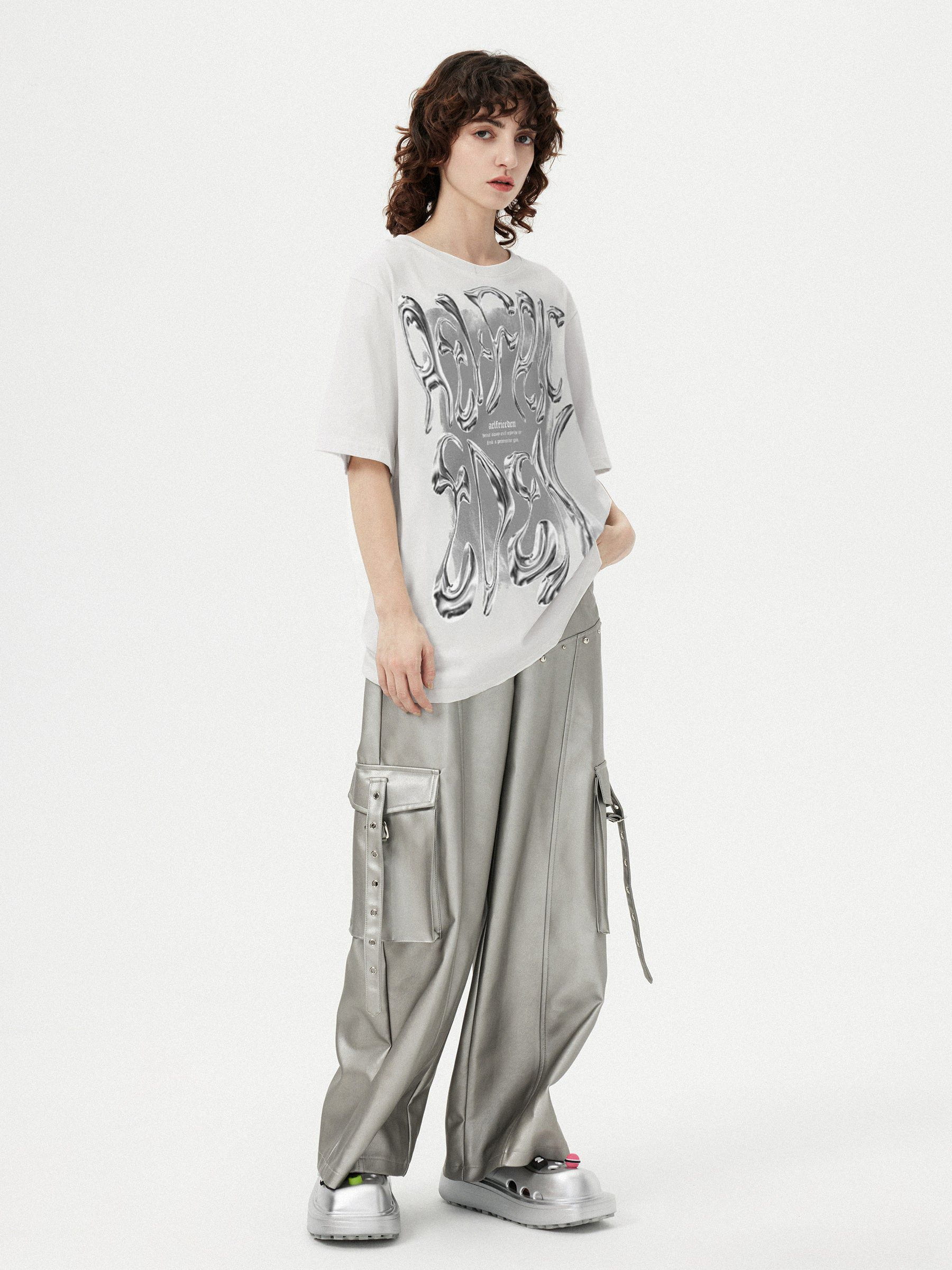 Aelfric Eden Futuristic Liquid Metal Design Tee