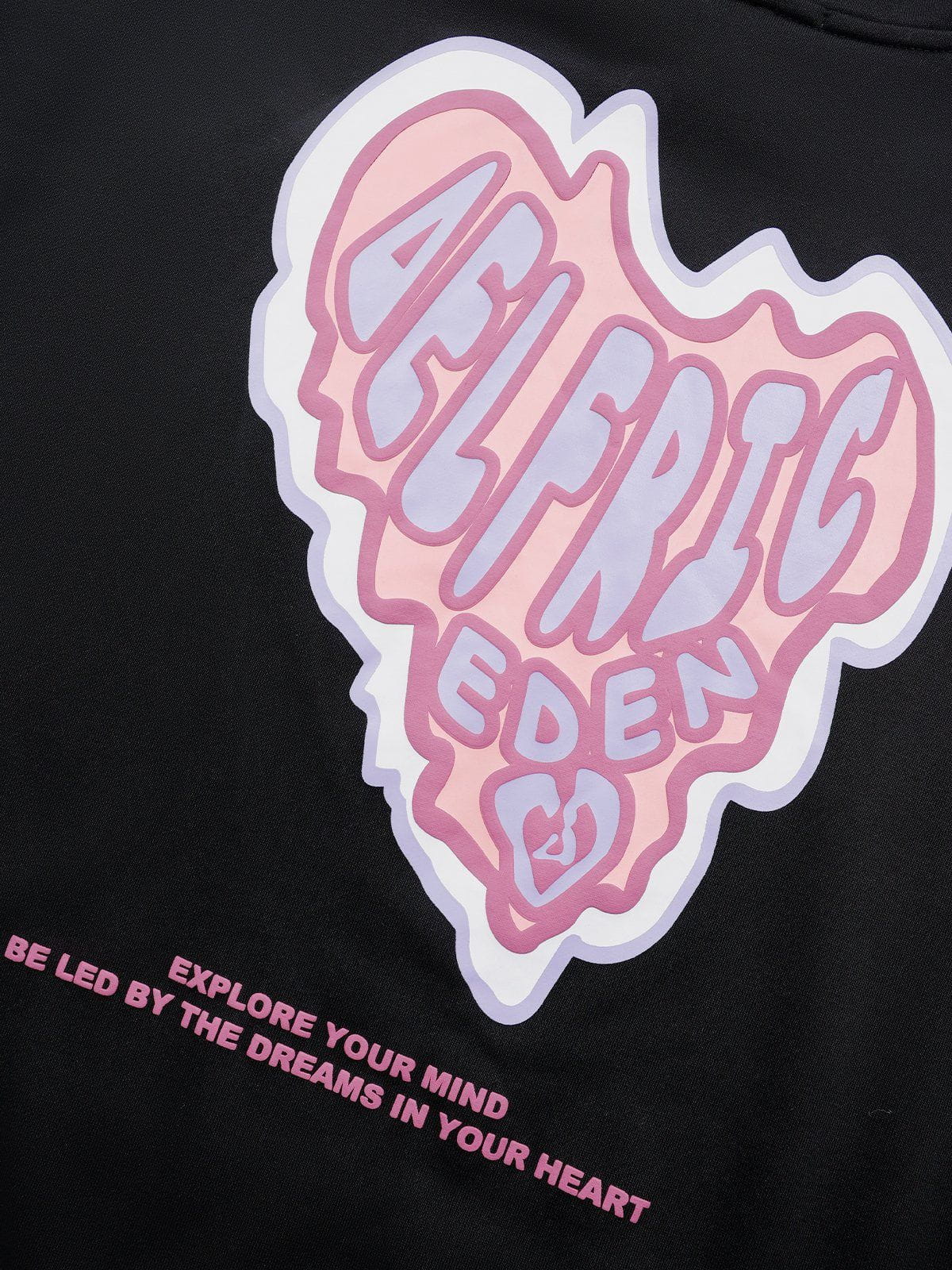 Aelfric Eden Pink Heart Graphic Pullover Hoodie
