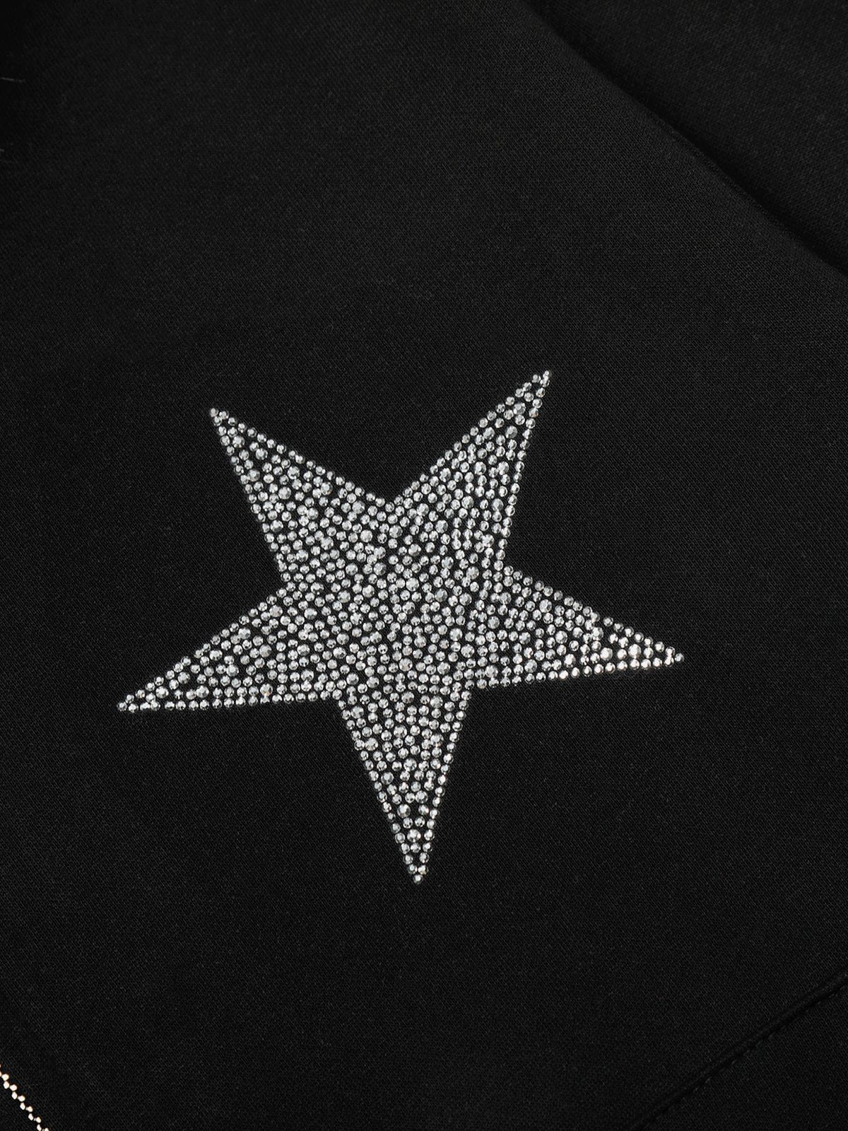 Aelfric Eden Rhinestone Star Zip Up Hoodie