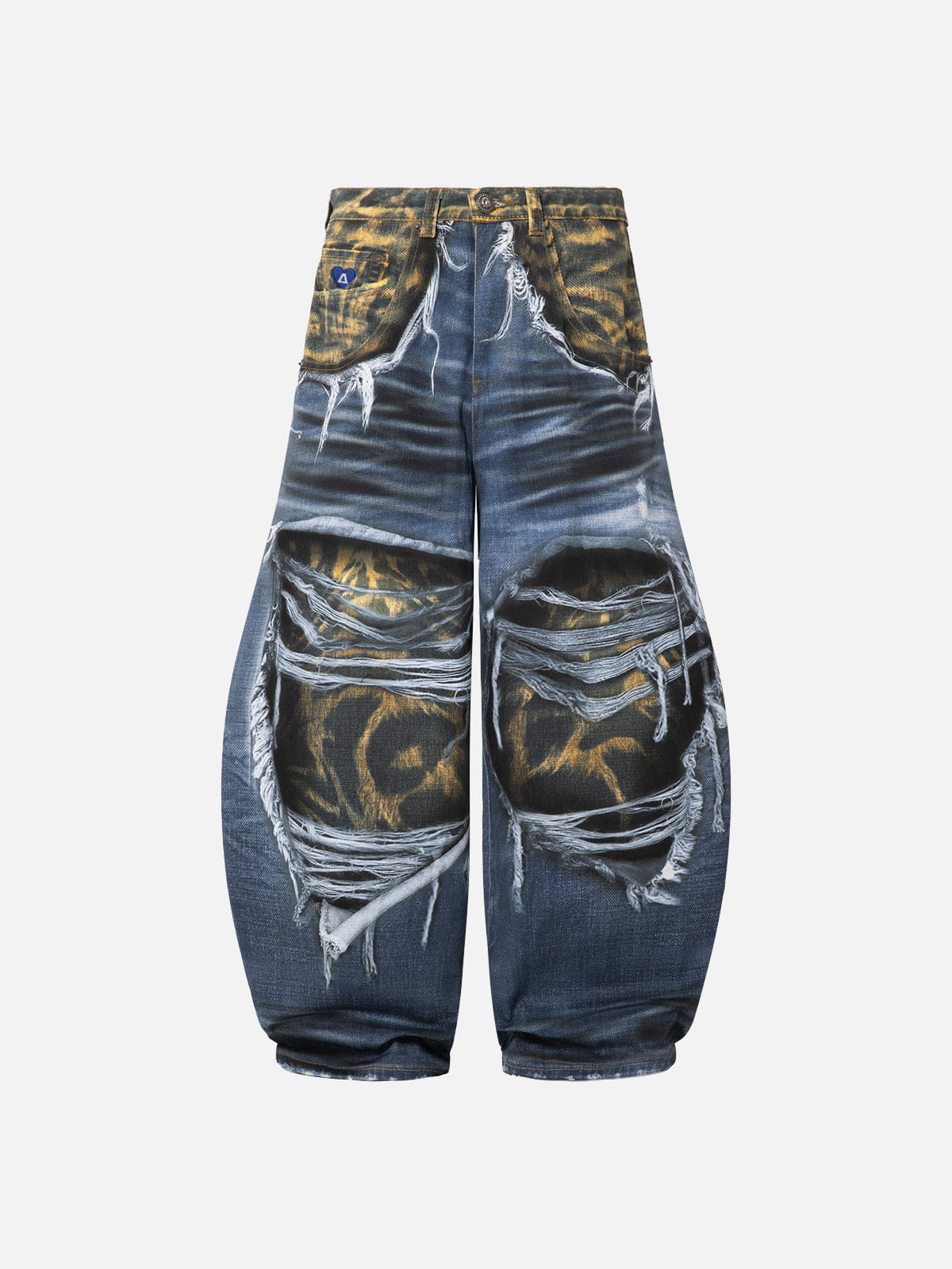 Aelfric Eden Leopard Destroyed Super Baggy Jeans