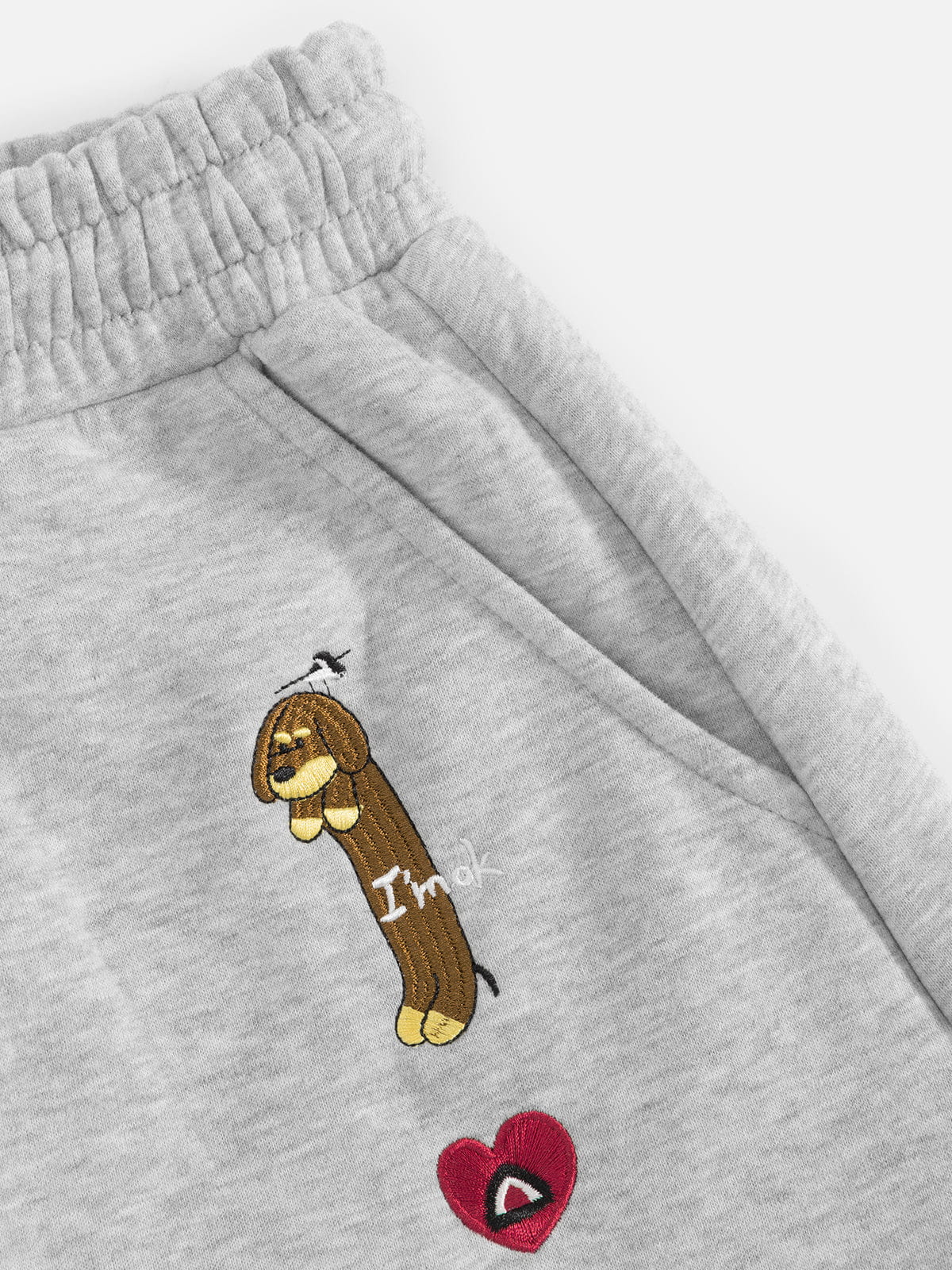 Aelfric Eden Embroidery Dog Baggy Barrel Sweatpants