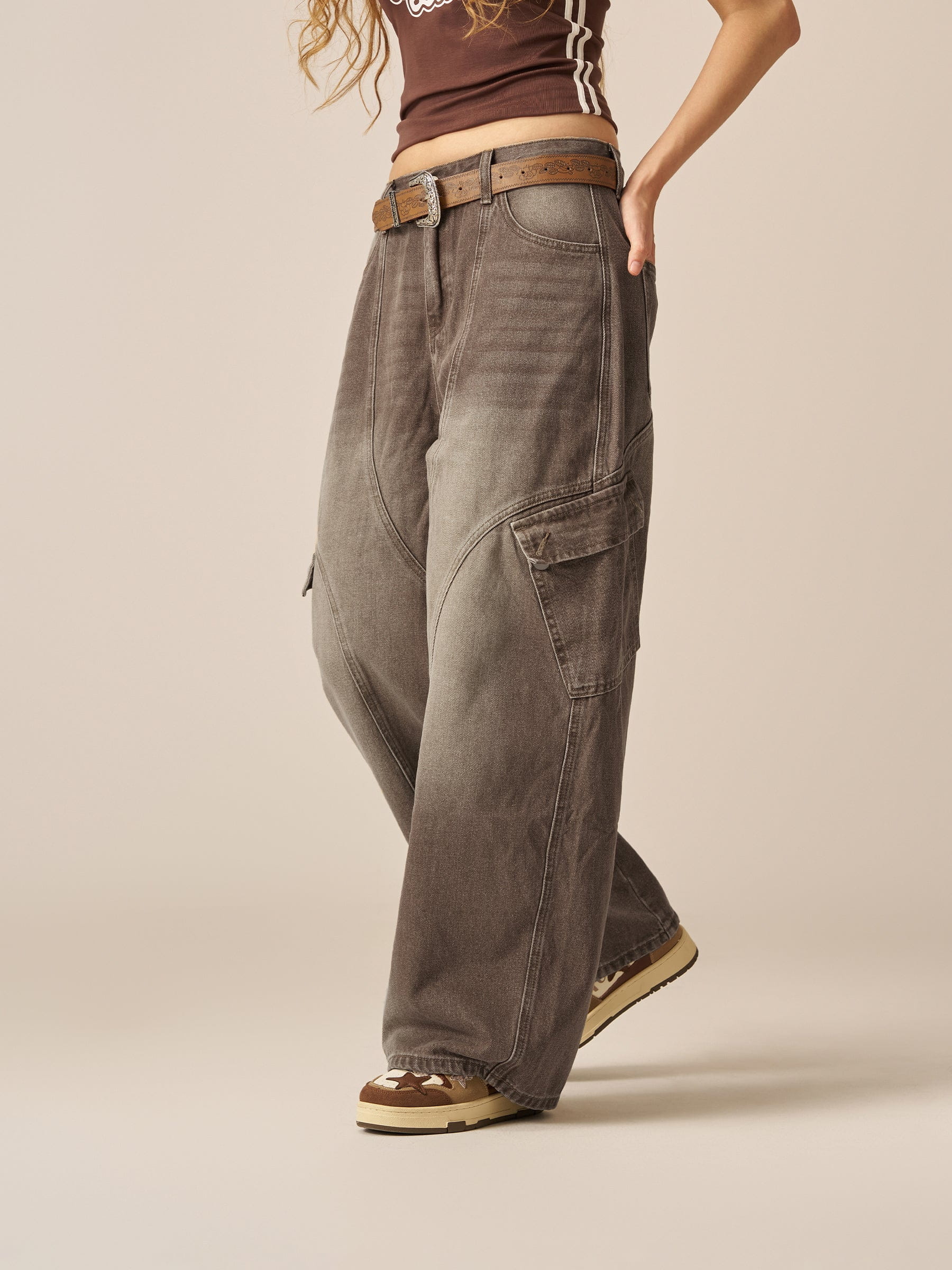Aelfric Eden Washed Baggy Barrel Jeans