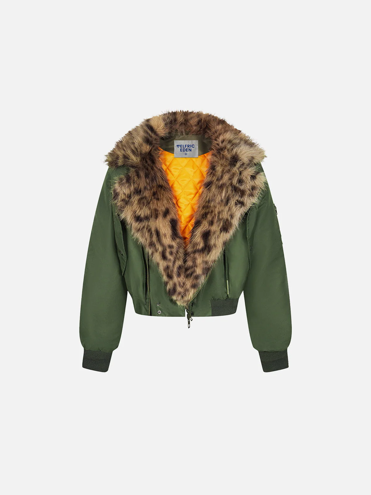 Aelfric Eden Leopard Faux Fur Collar Coat