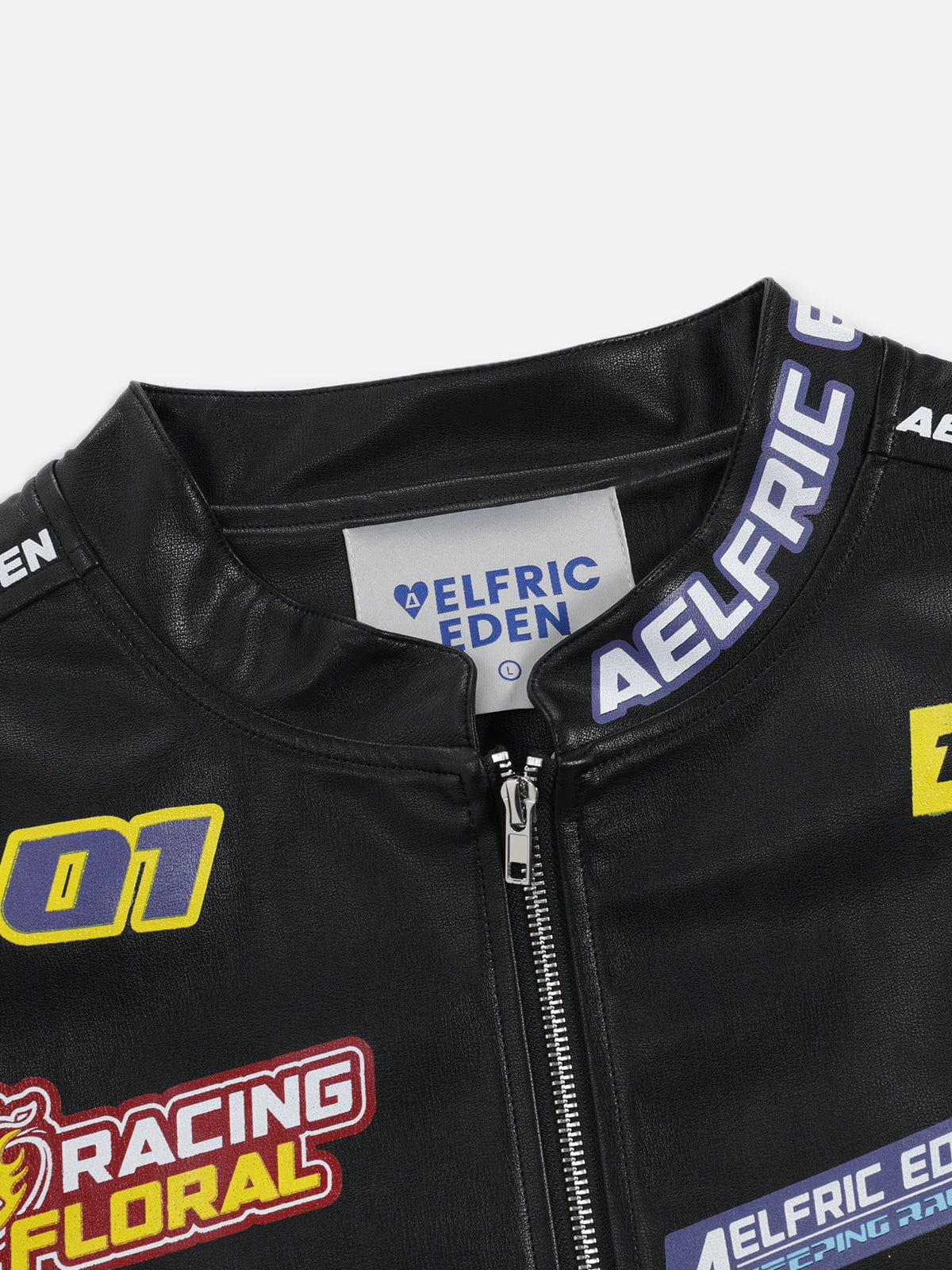 [Pre-Order] Aelfric Eden Racing Logo Patches Faux Leather Jacket