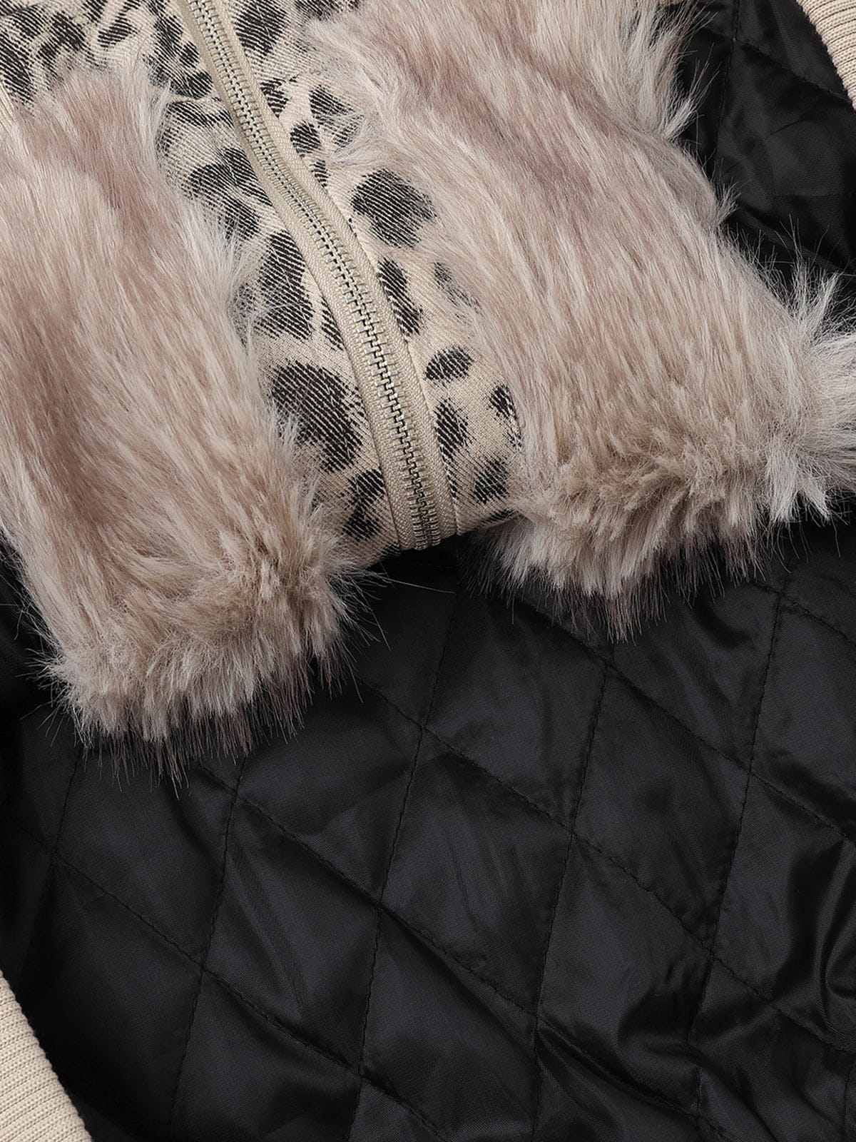 Aelfric Eden Leopard Faux Fur Collar Coat