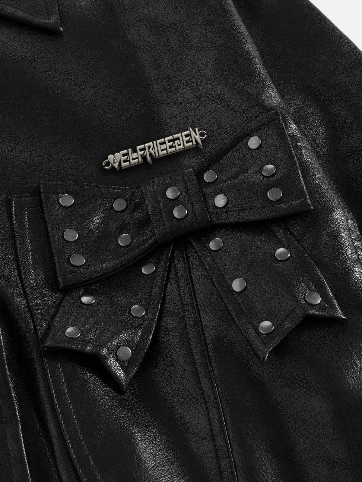 Aelfric Eden Rivet Bow Faux Leather Jacket