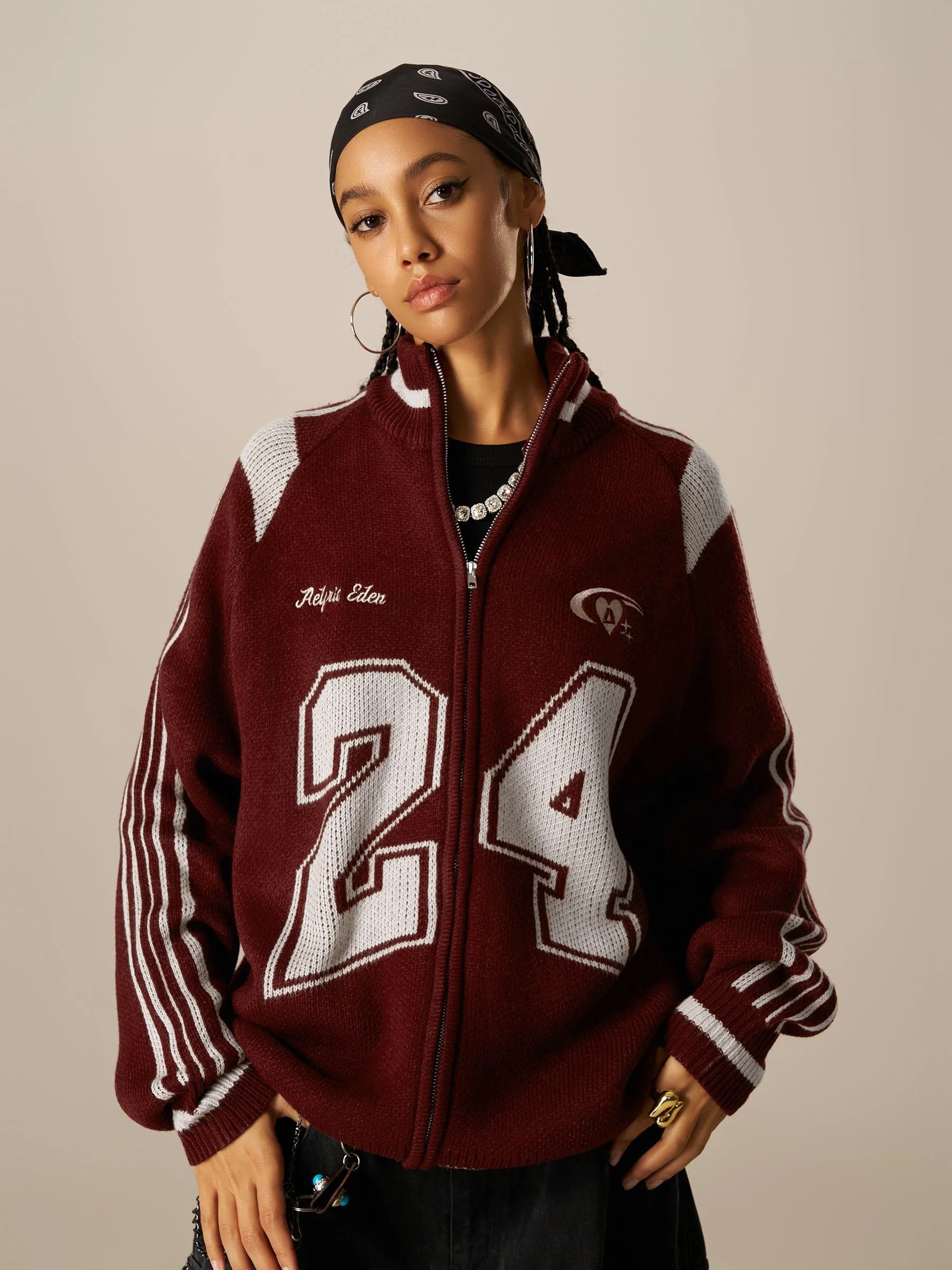 Aelfric Eden 24 Jacquard Zip Up Cardigan