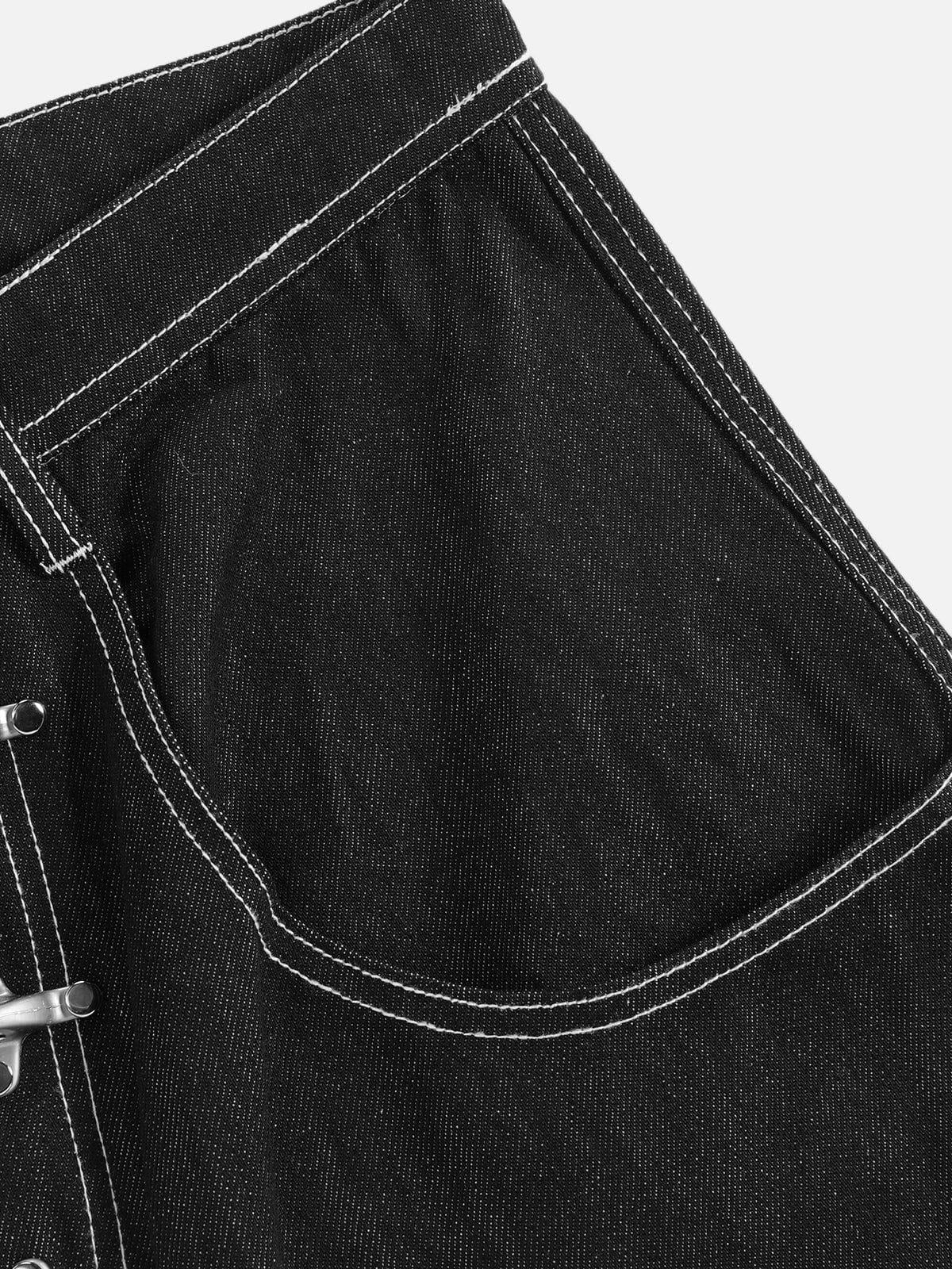 Aelfric Eden Metal Button Raw Baggy Barrel Jeans