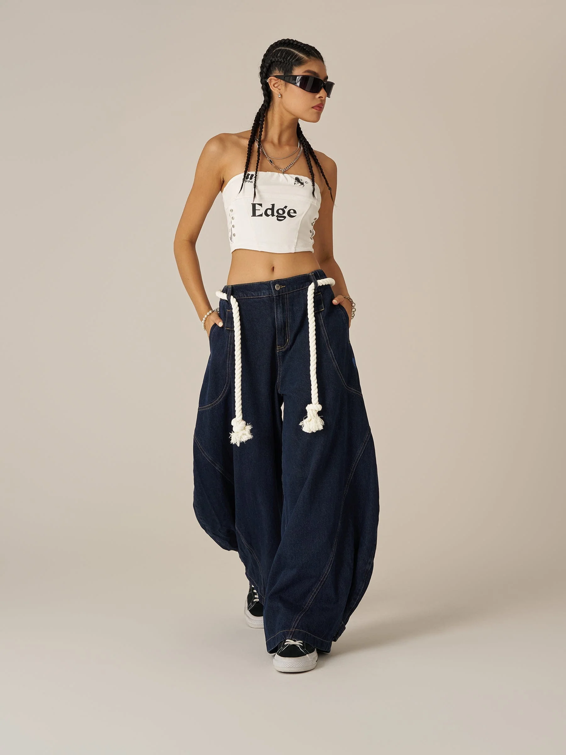 Aelfric Eden Drawstring Waist Super Baggy Jeans