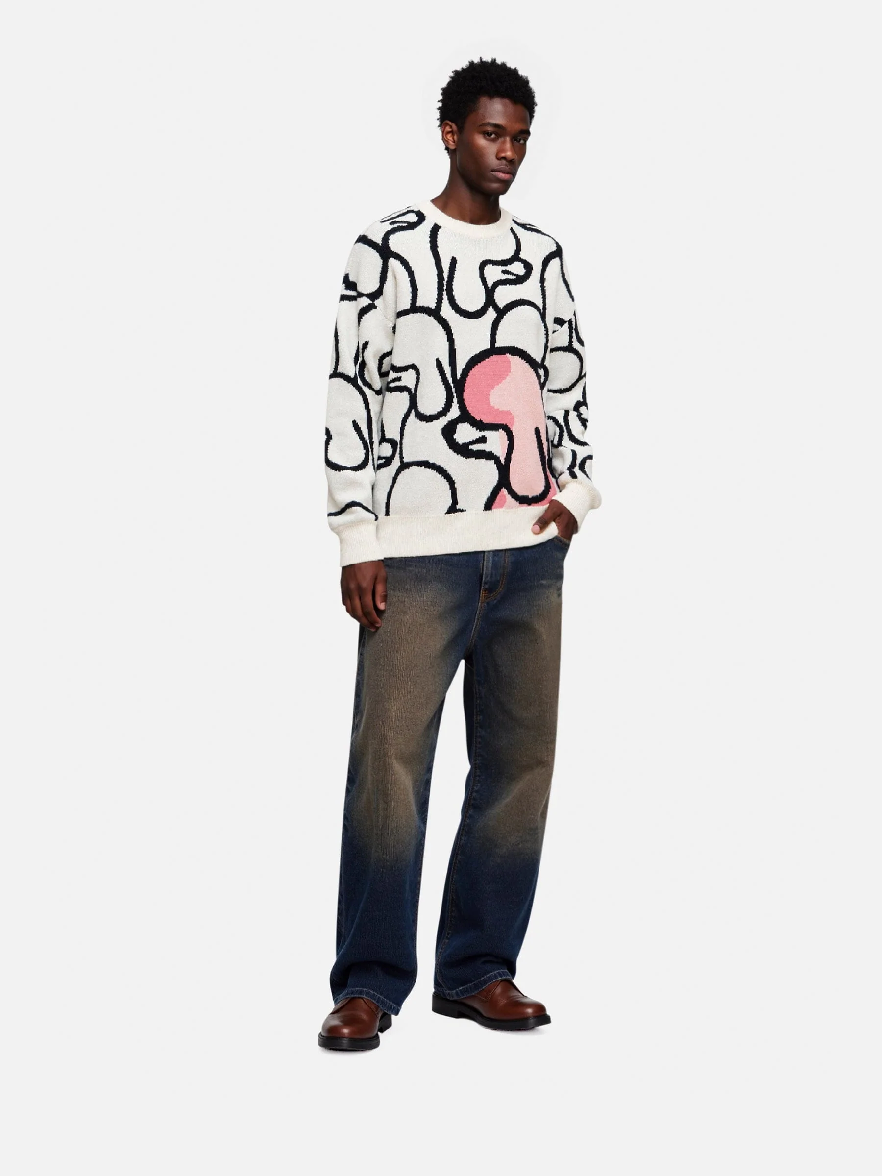 Aelfric Eden Hand Drawn Full Print Poodle Sweater